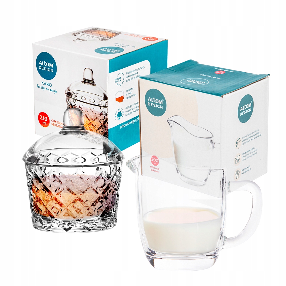 Cukiernica pojemnik na cukier i dzbanek na mleko Altom Design Komplet 2 szt