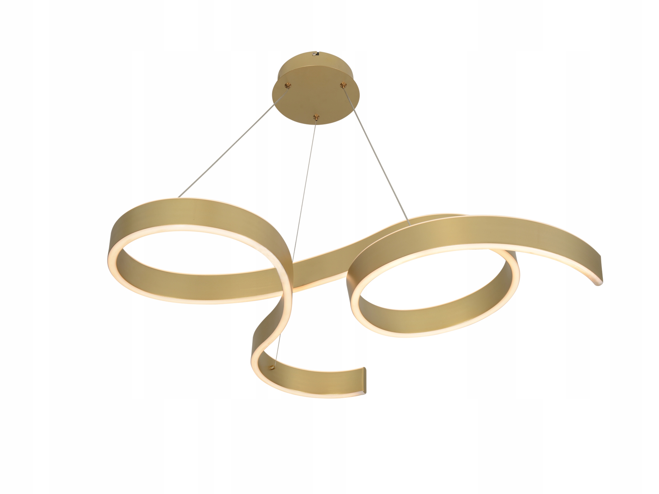 Lampa wisząca Led złota wstążka do jadalni 48W Martialo Aviano Lighting