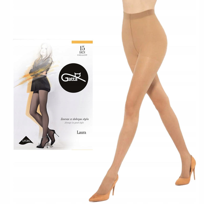 

Rajstopy Gatta Laura 15 den lycra 5-XL Beige