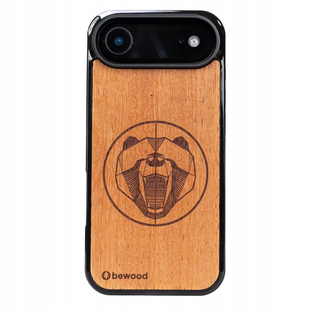 Dřevěný Pouzdro Bewood pro iPhone 17 Air s motivem medvěda Merbau