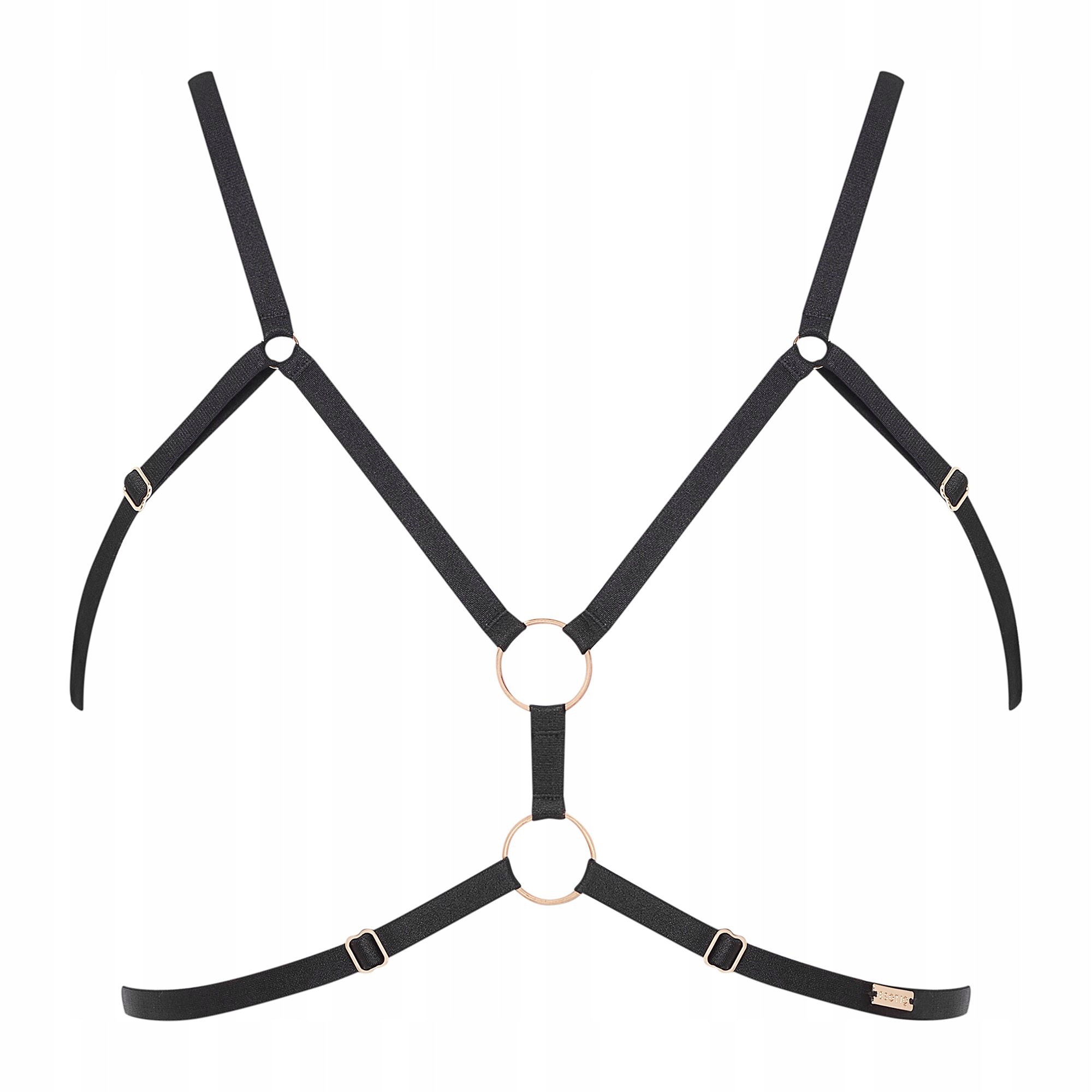 Body harness dvoudílný postroj spodní prádlo pásy Honour Černý