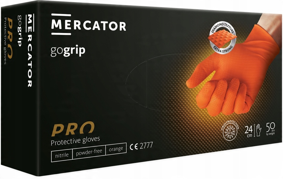 

Mercator Gogrip Rękawice nitrylowe Grube orange XL
