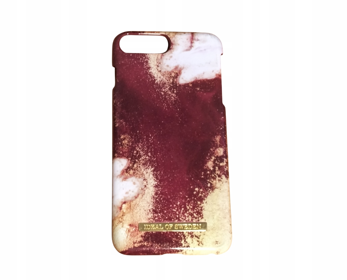 Etui iPhone 7 Plus stylowe marmur złoto czerwień Ideal of Sweden
