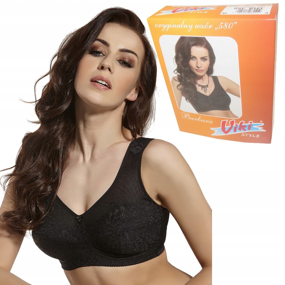 Viki 580 biustonosz Barbara miękki duże rozmiary Czarny 95H
