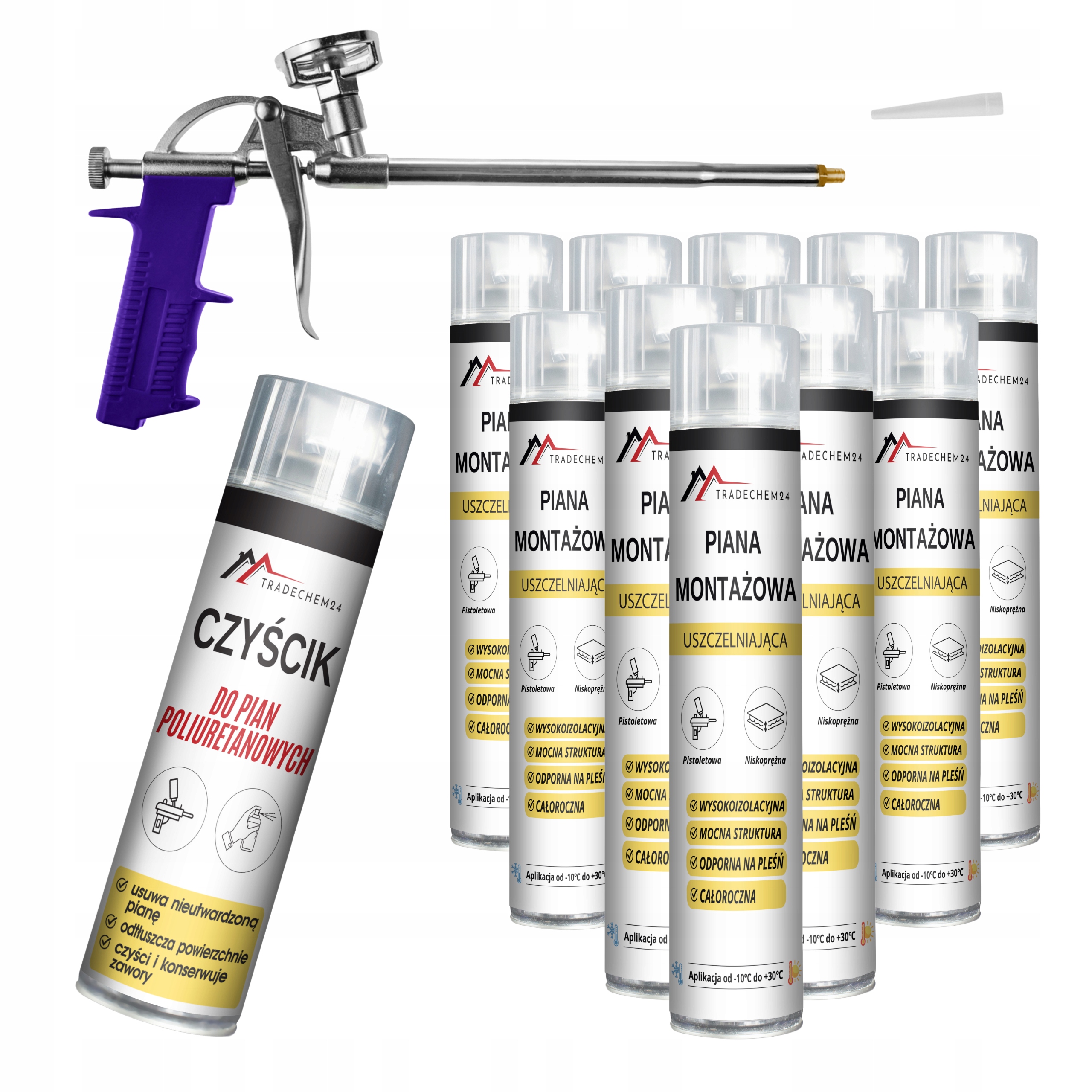 Nízkotlaká Pistolová Pěna Celoroční Pěna Čistič Pistole Sada