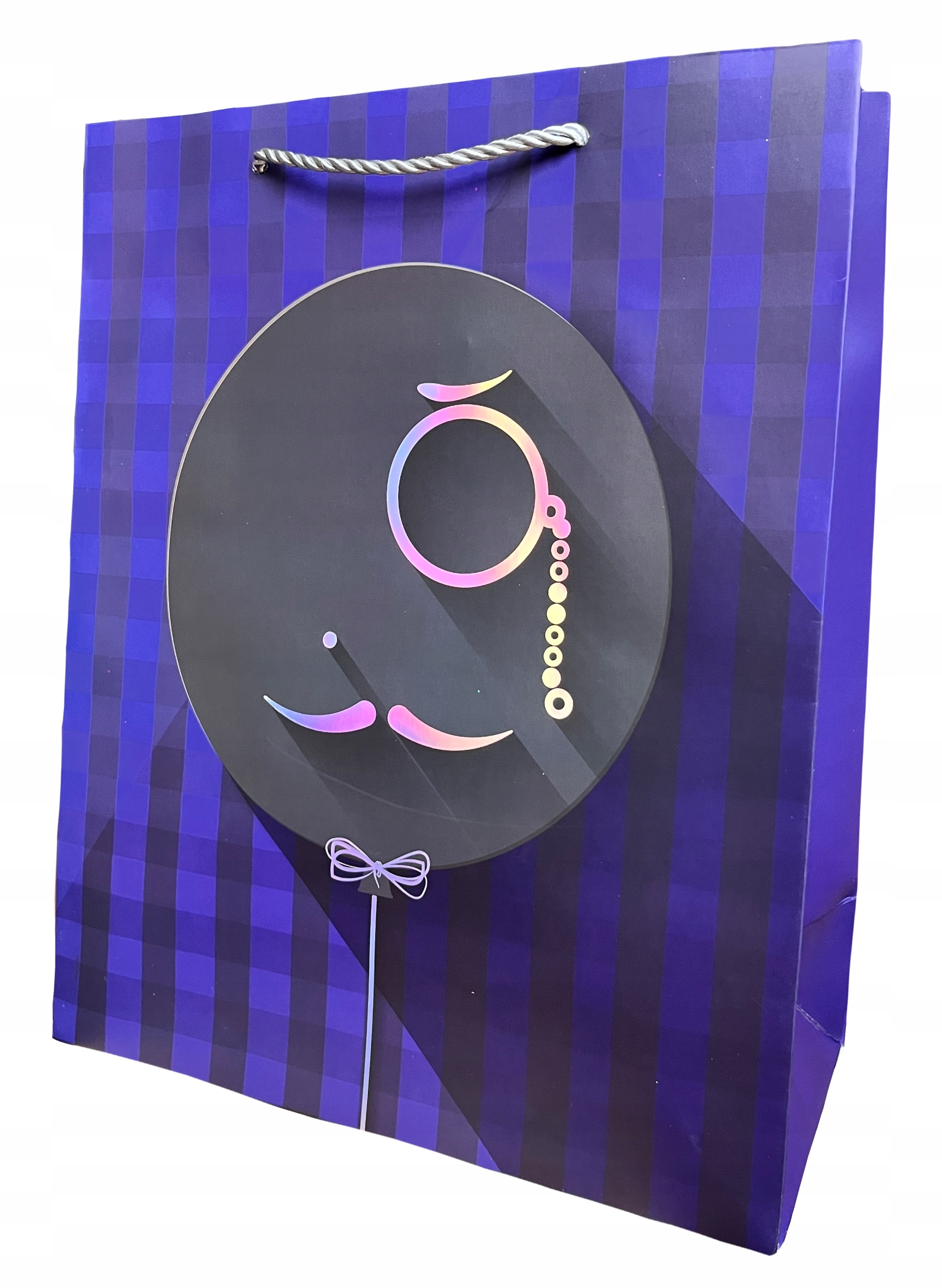 TORBA PREZENTOWA FIOLETOWA BALON BINOKL 32x26x12cm