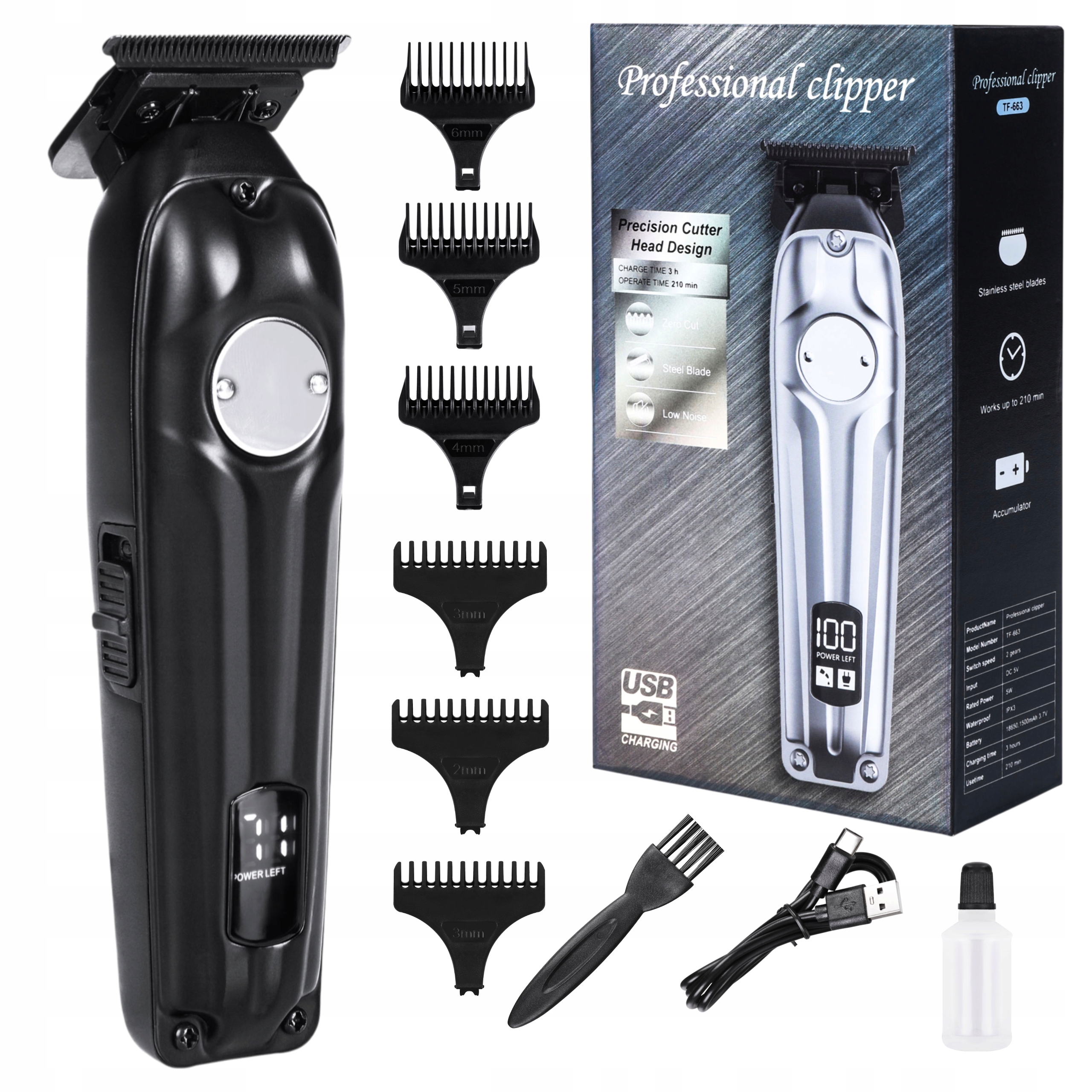 Stříhací Strojek Na Vlasy Zastřihovač Na Vousy Bezdrátový, výkonný