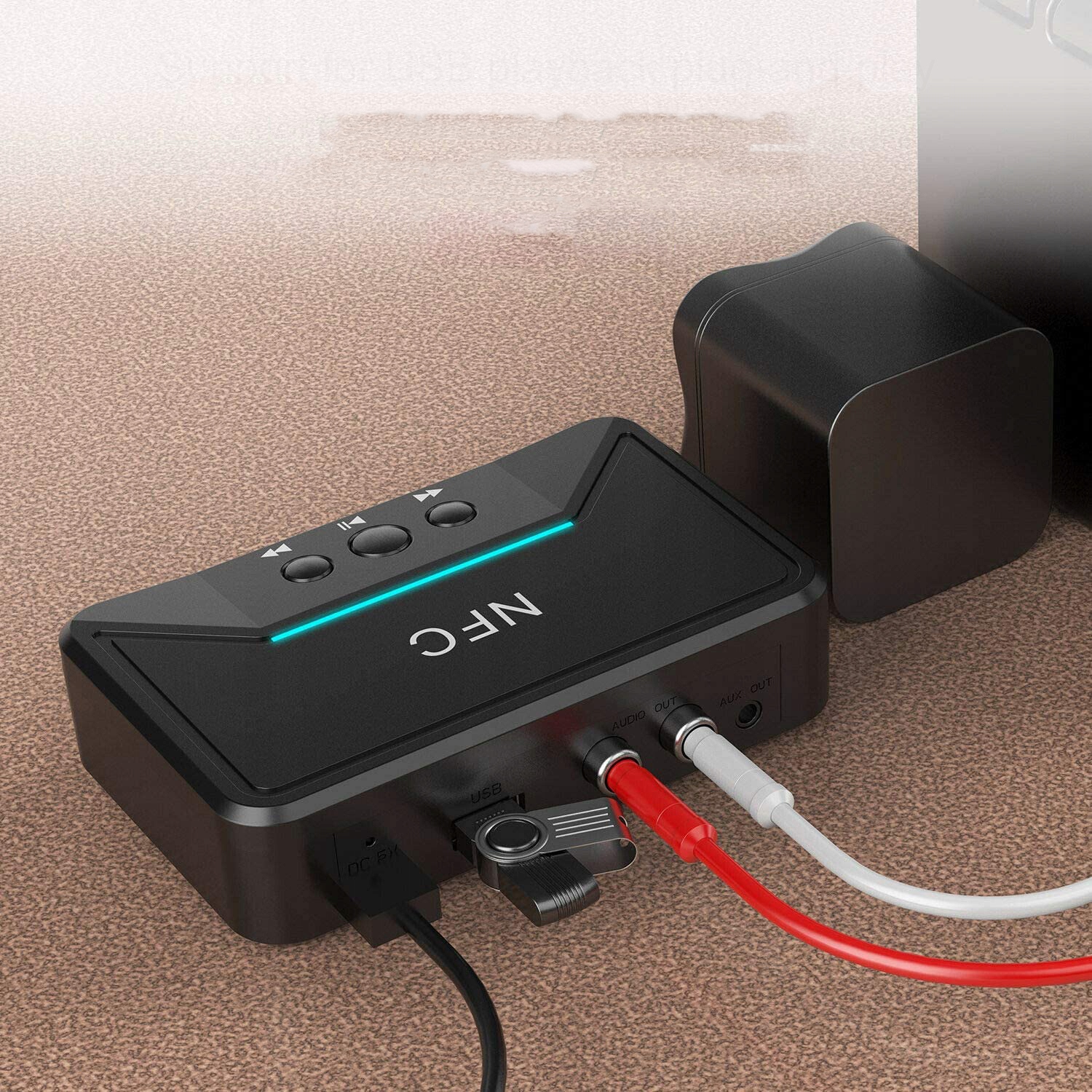 ODBIORNIK ADAPTER BLUETOOTH 5.0 NFC 2RCA AUX 3.5mm Marka Inna