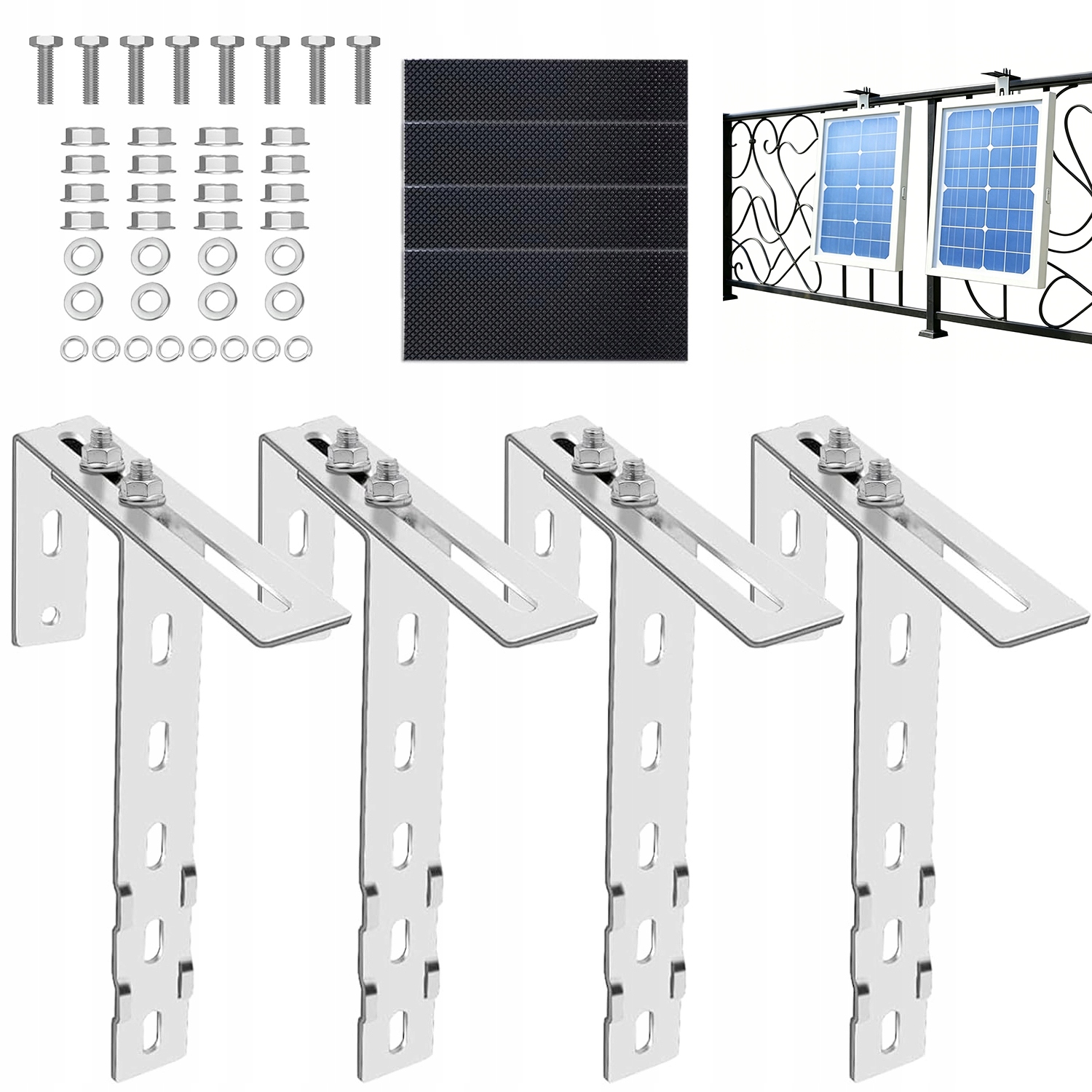 Upevňovací Držák Pro Solární Panely 304 Ocel Balkon Kamper 4 Kusy