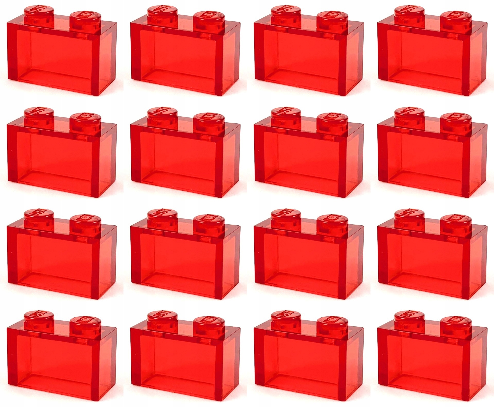 

Lego 3065 Klocek 1x2 trans czerwony (12g) 16 szt.