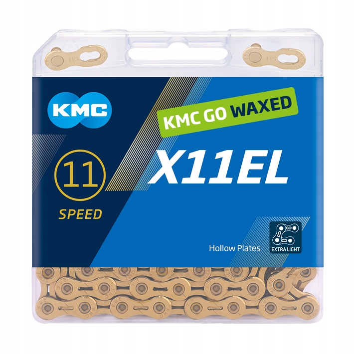 Řetěz na kolo Kmc X11EL 11-řadý, 118 článků, zlatý