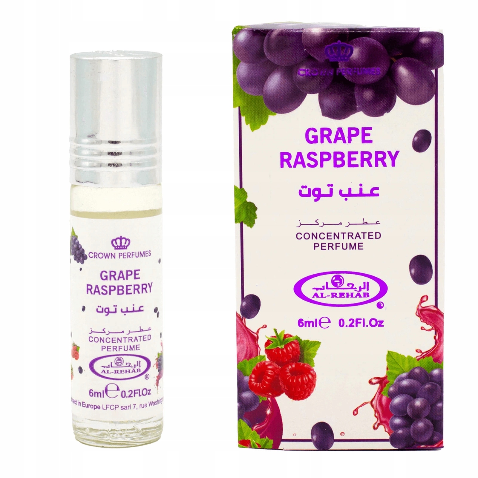 PERFUMY DAMSKIE AL-REHAB GRAPE RASPBERRY WINOGRONA OWOCOWE KWIATOWE OLEJEK Stan opakowania oryginalne