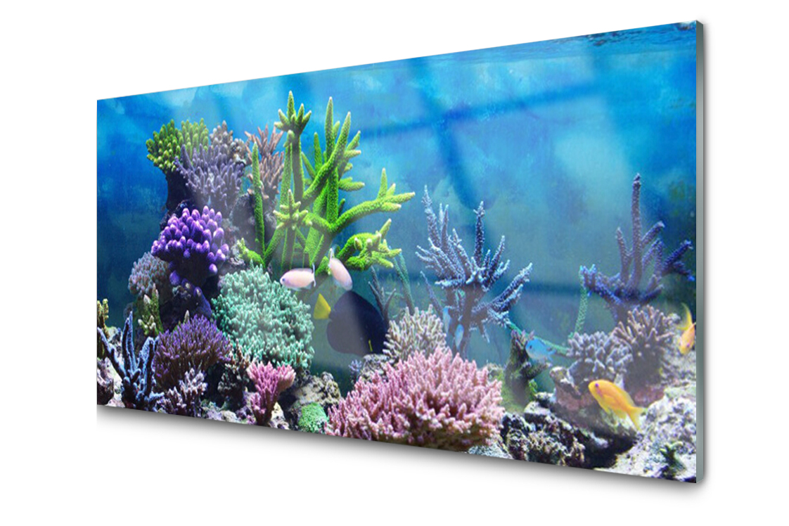 Panel szklany Płytka Akwarium Rybki 140x70