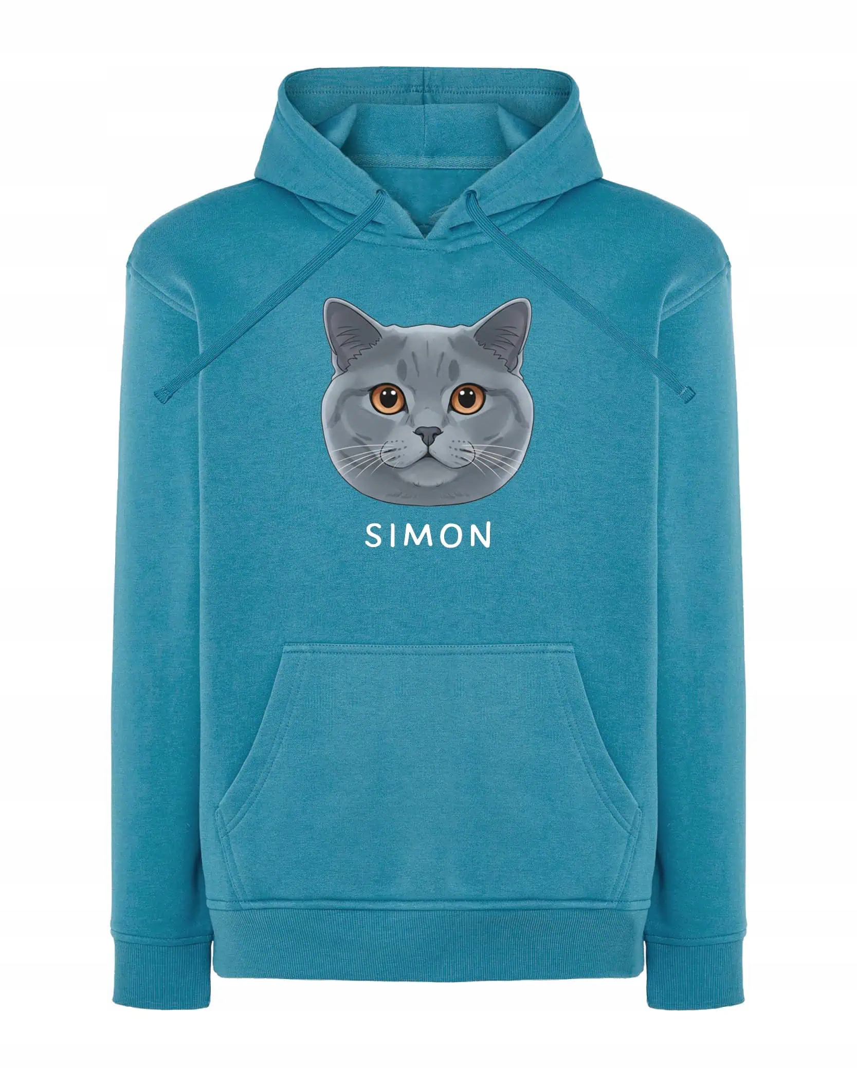 Mikina s kapucí Britská krátkosrstá personalizovaná kočka Pupil M