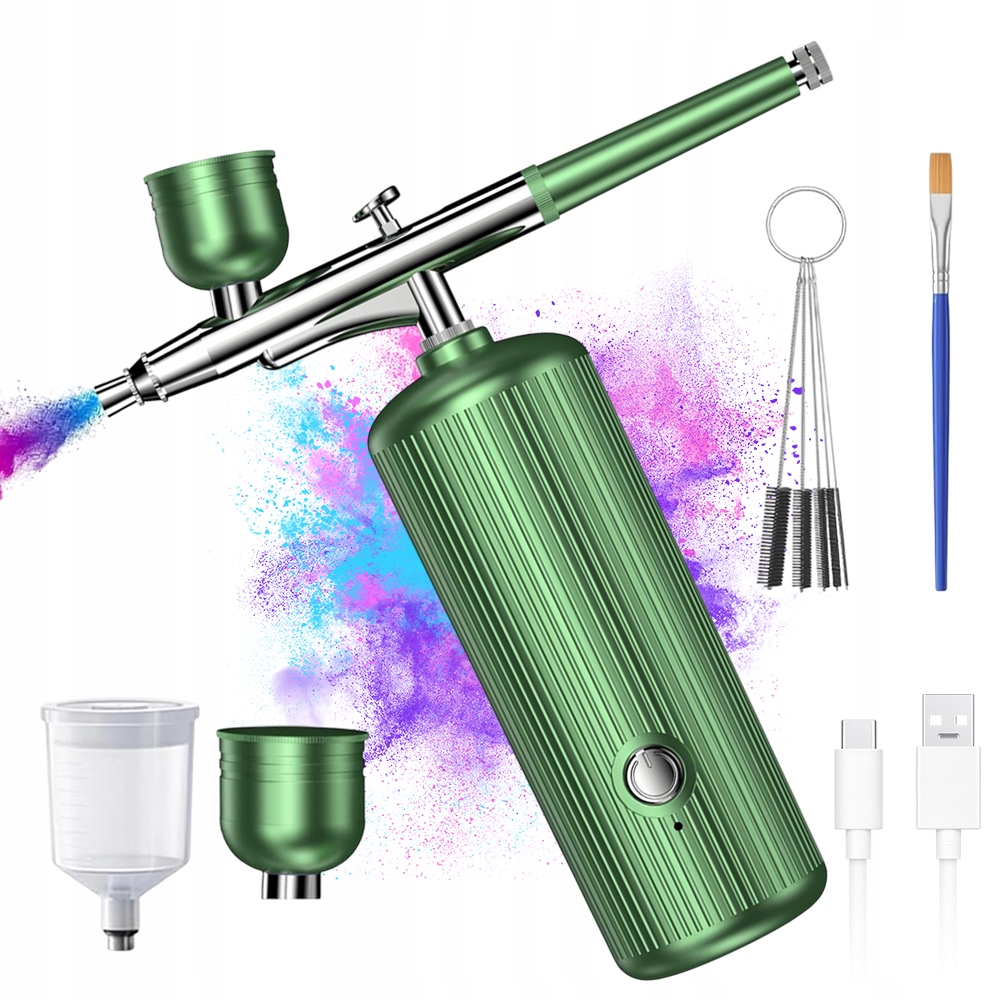 Aerograf Na Zdobení Nehtů Zelený Abs 0.3 MM 48 Psů Na Zdobení Dortů