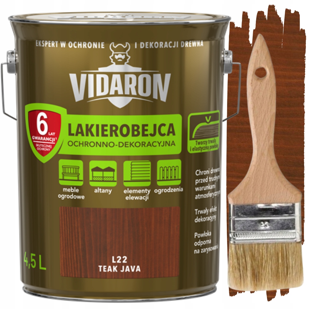 Vidaron Ochranný Dekorační Lazurovací Lak Na Dřevo Teak Java L22 4,5L N