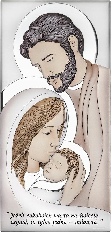 Gravírování Pamětní obraz Svatá rodina Stříbrný obrázek Dárek Svatba Křest