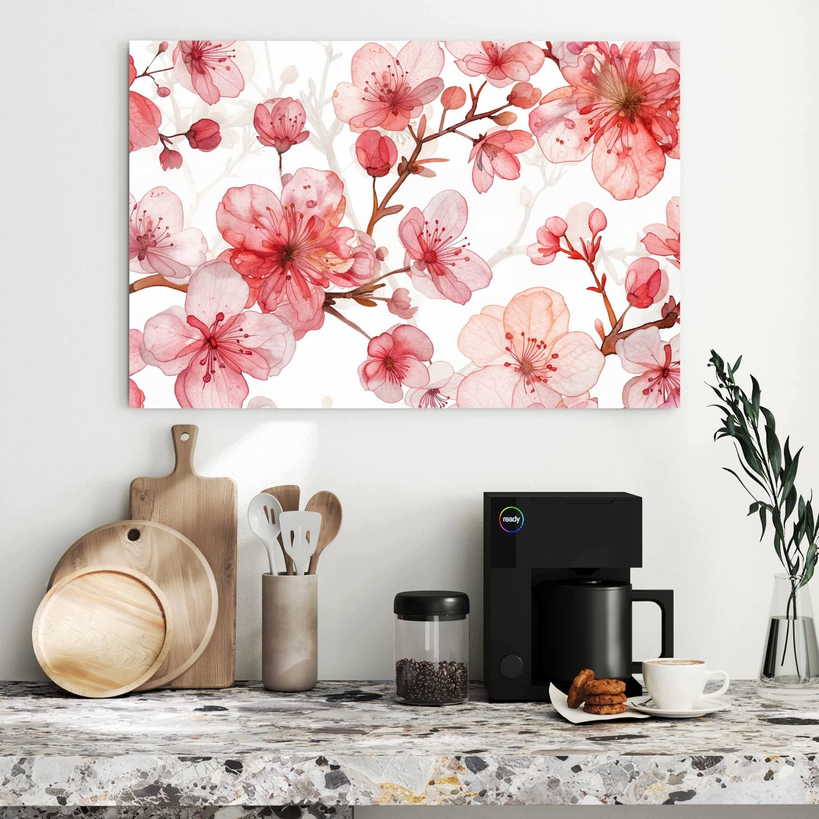 Magnetická tabule Vzor květinový Květiny 90 × 60 cm