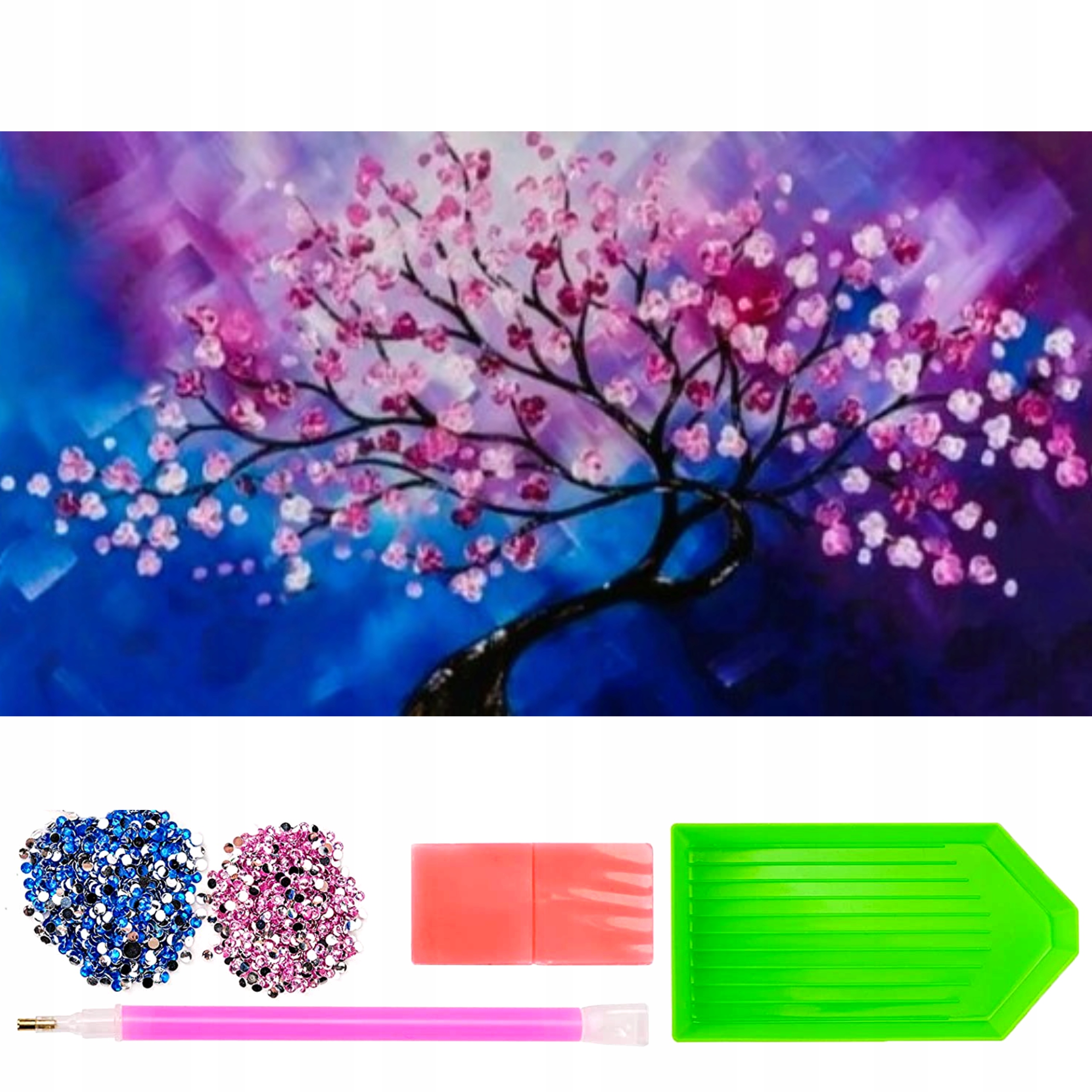 Velká Diamantová Výšivka XXL 80X40 Strom Květiny Krajina Diamond Paiting 5D