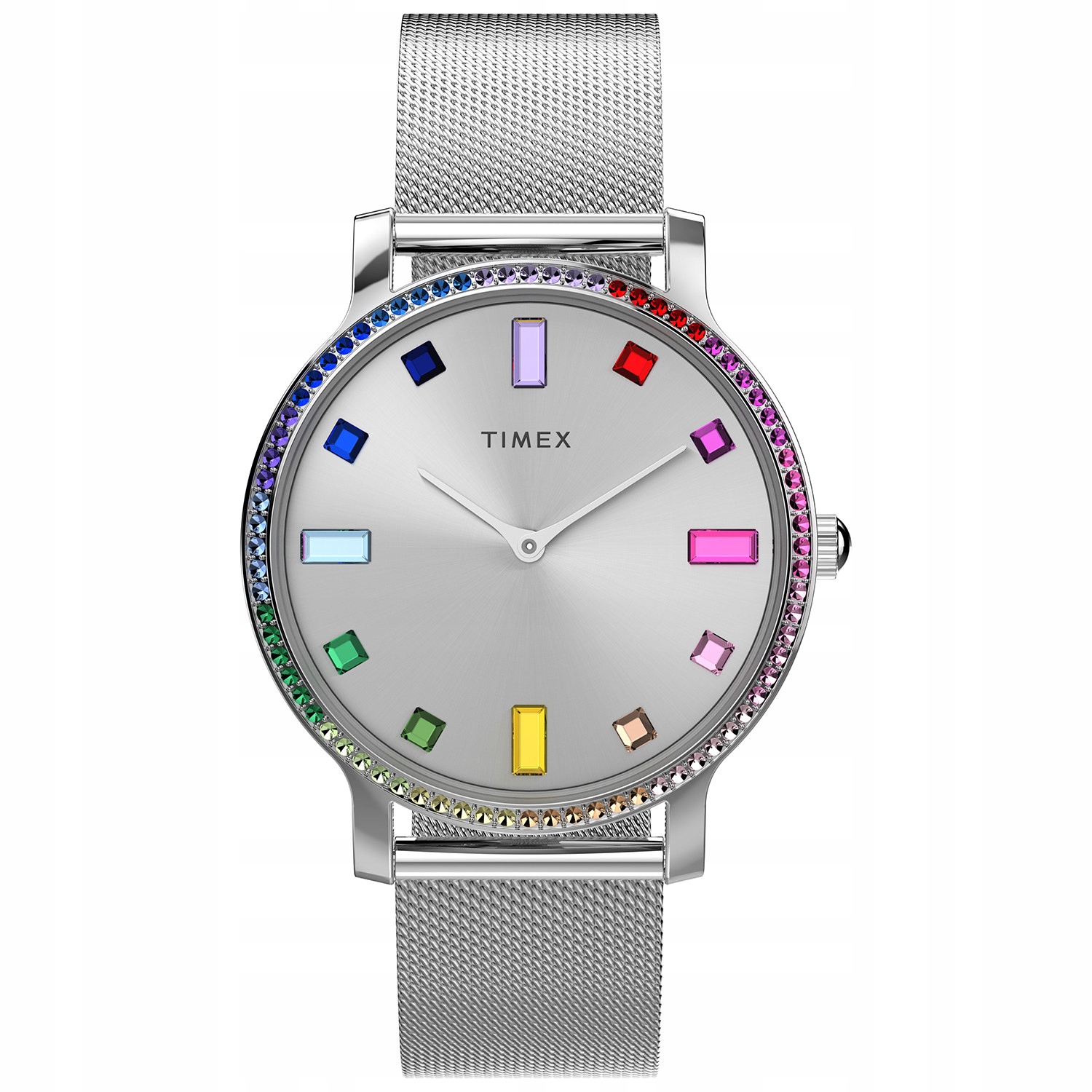 Dámské hodinky Timex TW2W19100 stříbrné se Zirkony