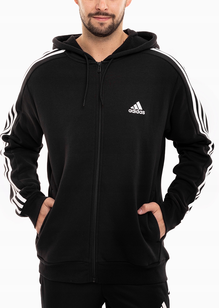 adidas pánská mikina s kapucí sportovní rozepínací bavlněná hoodie vel S