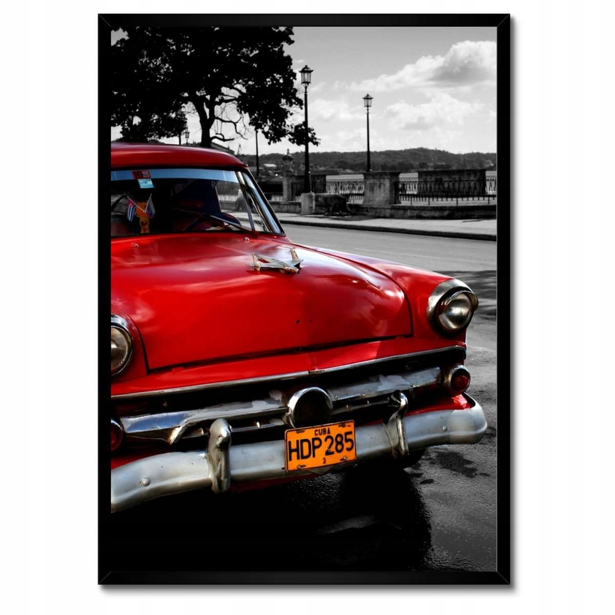 Plakáty v rámu 50x70 Kubánské červené auto