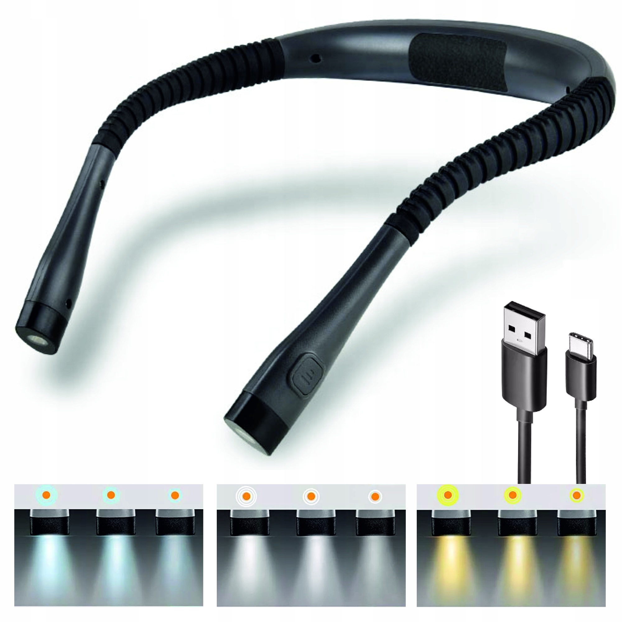 

Lampka do czytania na szyję Led Akumulator Usb