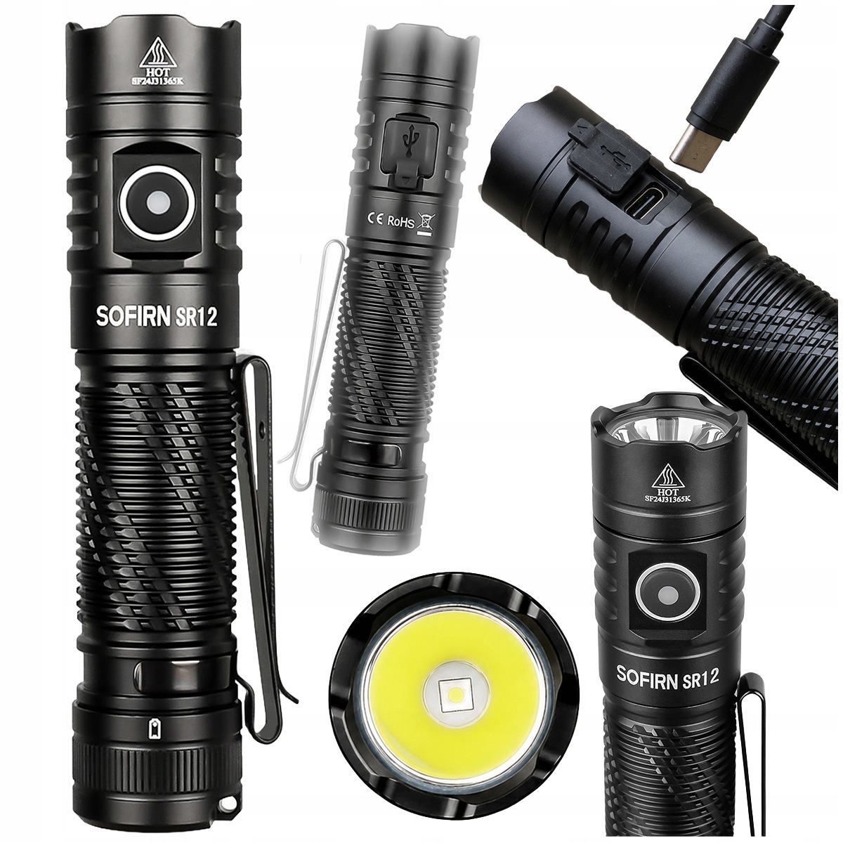 Latarka Akumulatorowa Sofirn SR12 1450 lm Usb-c Magnes IP68 Edc 18650