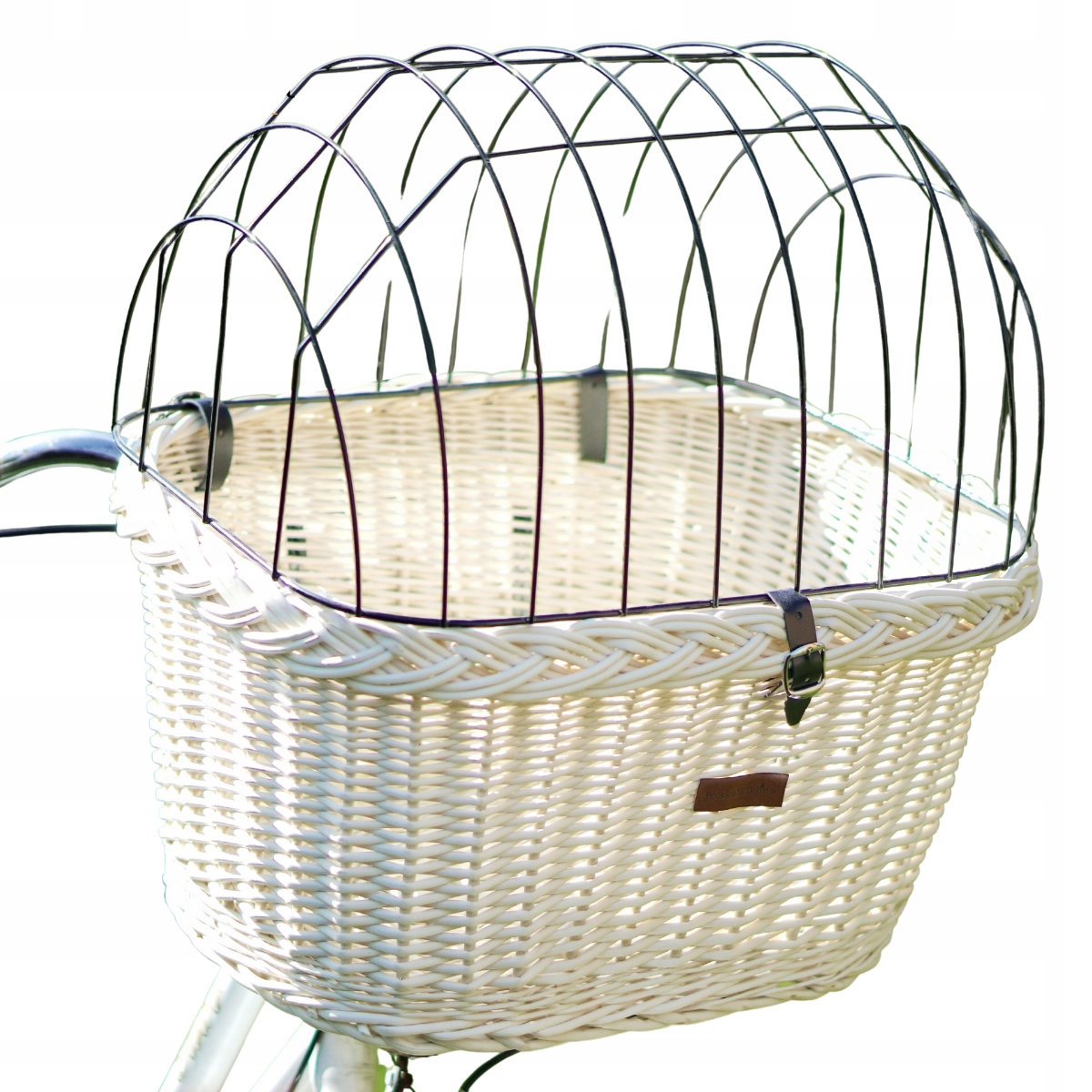 Kosz Na Rower Do Przewozu Psa Koszyk Duży Wiklinowy Wybielony XL