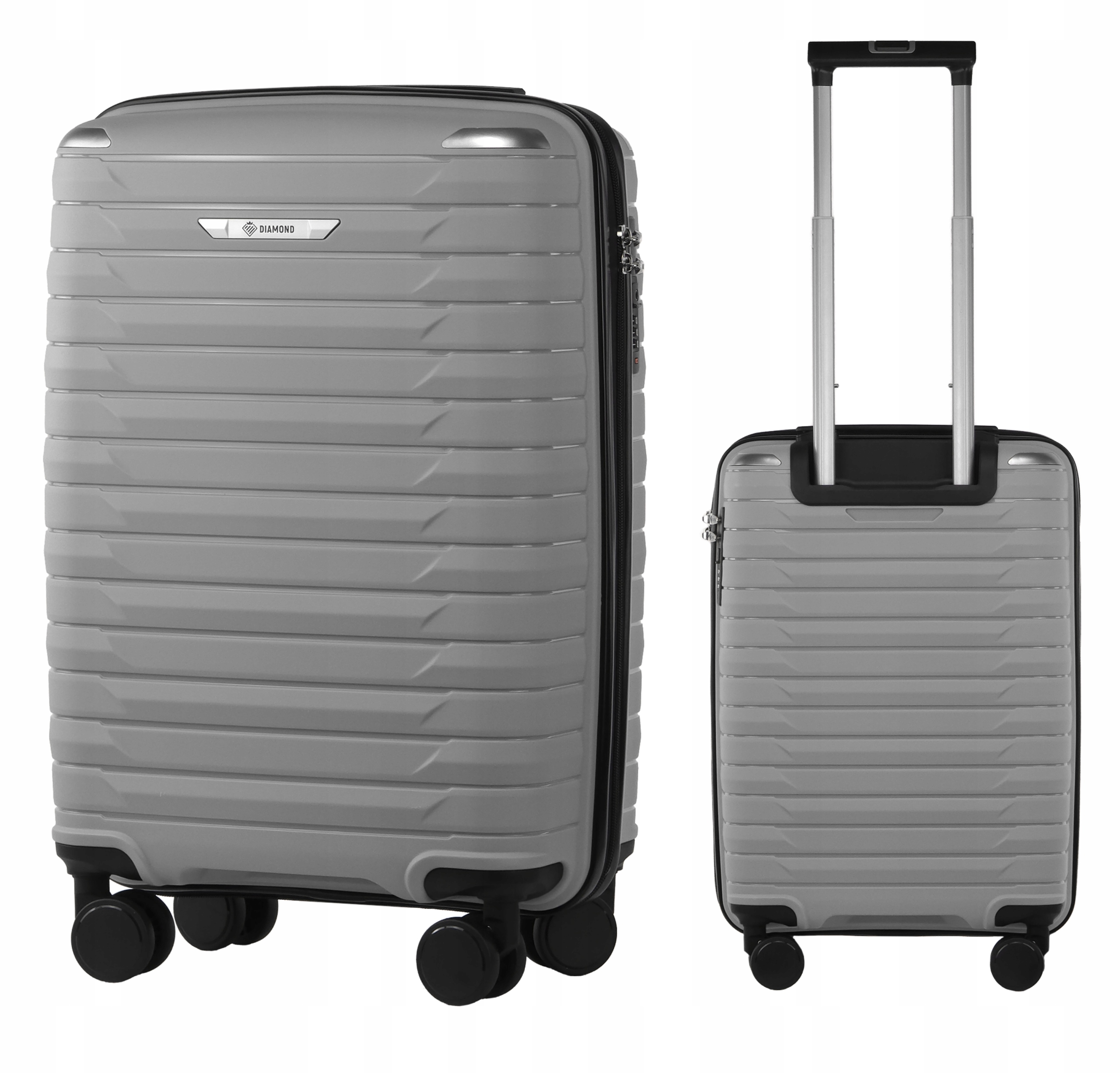 Kabinový Cestovní Kufr Z Polypropylenu Diamond Stříbrný 20" P420