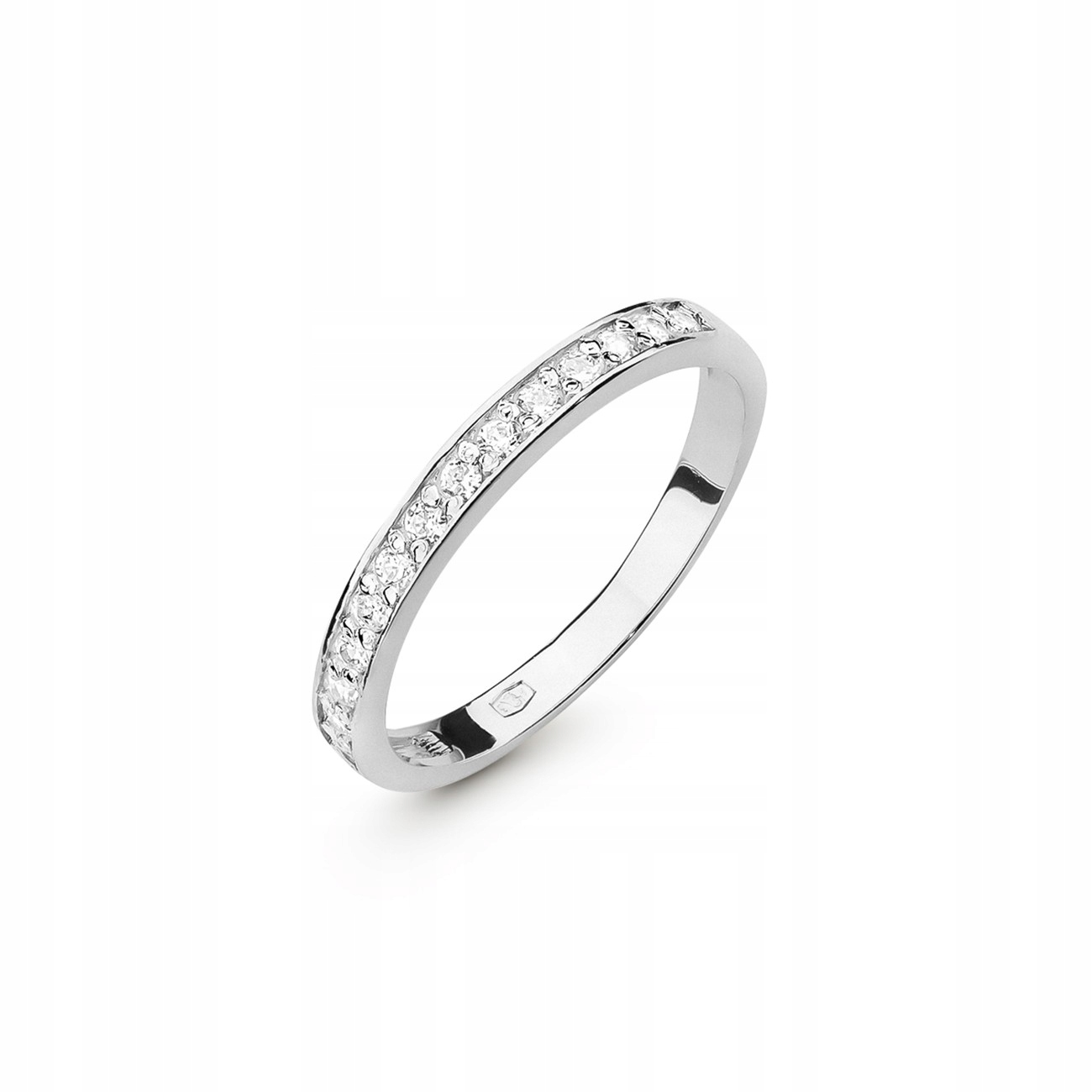 Złoty delikatny pierścionek obrączka z brylantami Glamour 14K Złoto 585