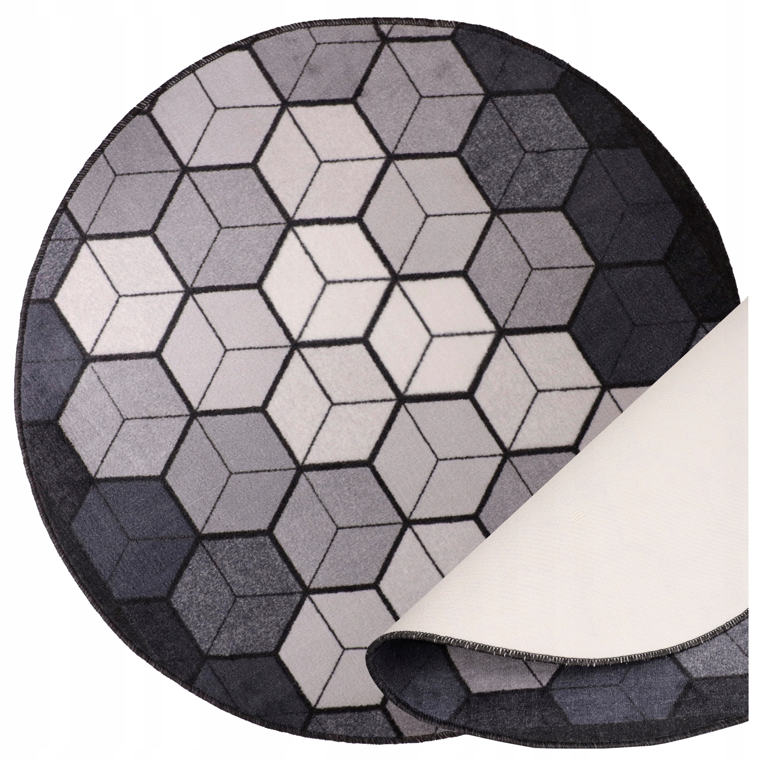 Koberec Cubik Běhoun Do Obývacího Pokoje Moderní Kulatý 100 CM