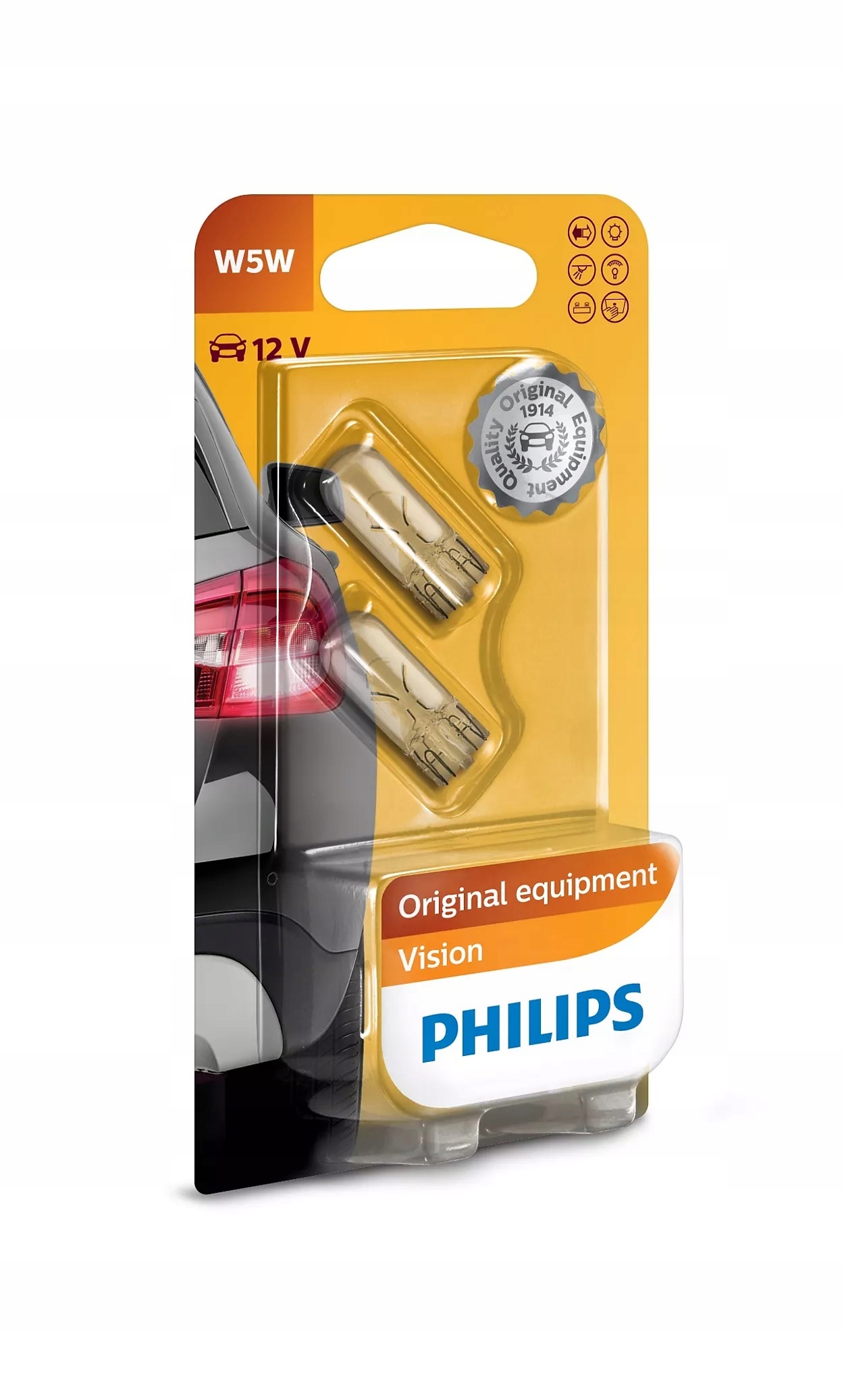 

Philips W5W Vision 5W 12V W2,1x9,5d Żarówki 2szt.