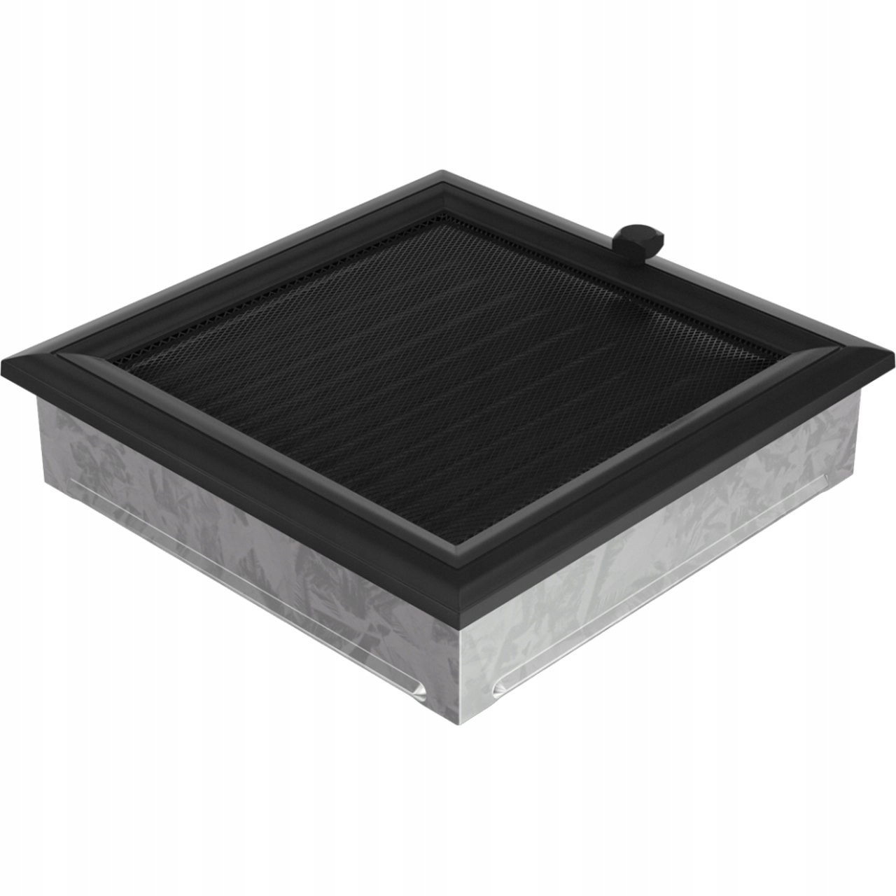 Ventilační krbová mřížka Oskar černá s žaluzií 22x22