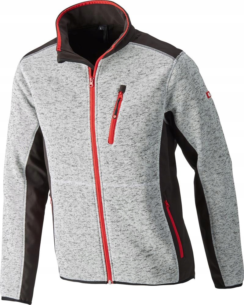 Pánská mikina pletenina/softshellová pracovní bunda r.XL světle šedá/červená