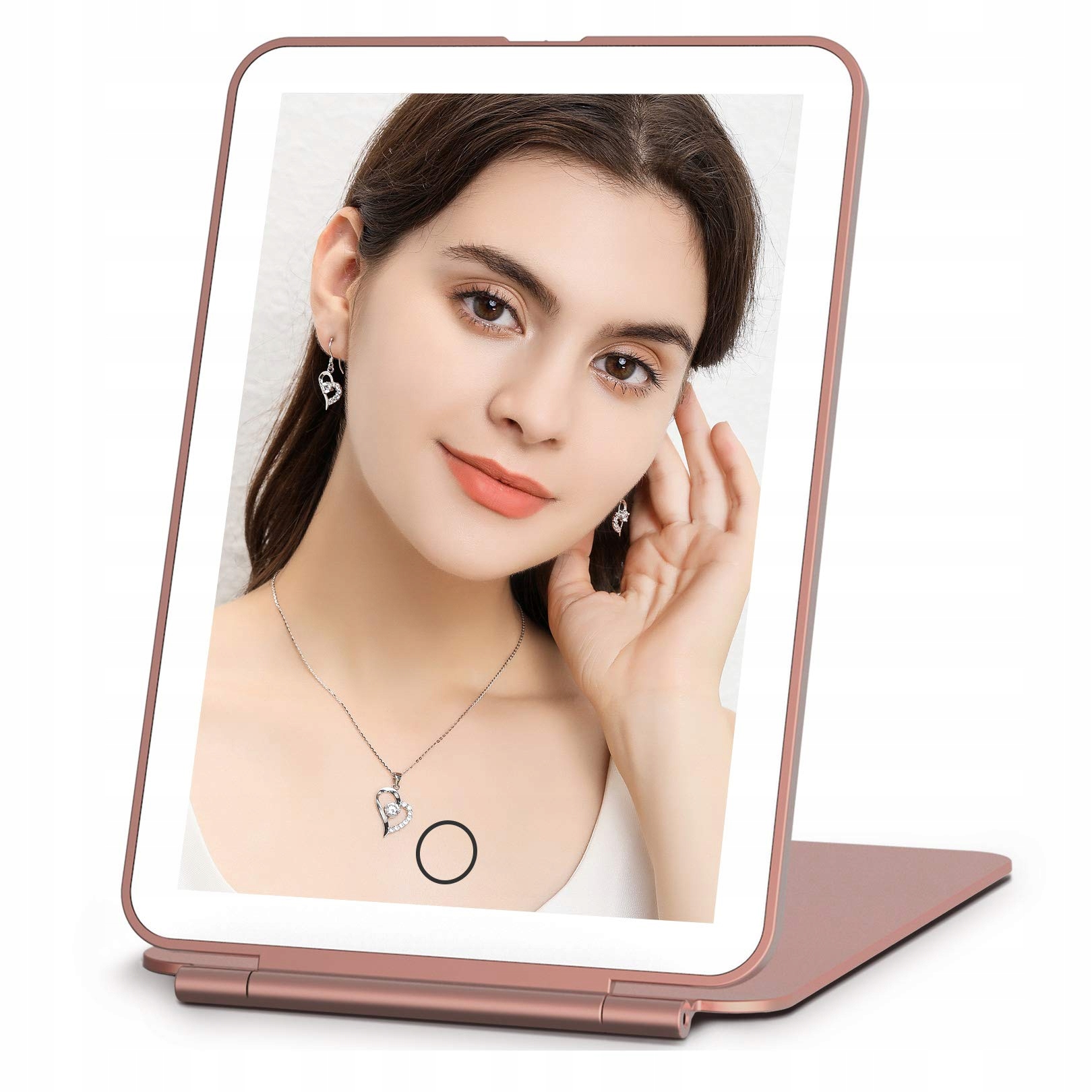 Zrcátko Funtouch s Usb podsvícením, růžové pro líčení a cestování