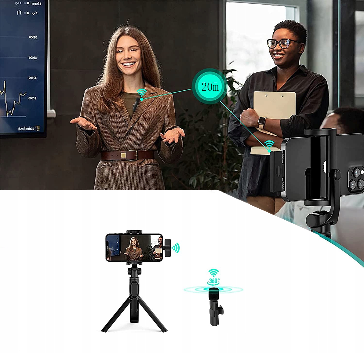 BEZPRZEWODOWY MIKROFON KRAWATOWY TYPE-C 2szt Kod producenta SV0836L