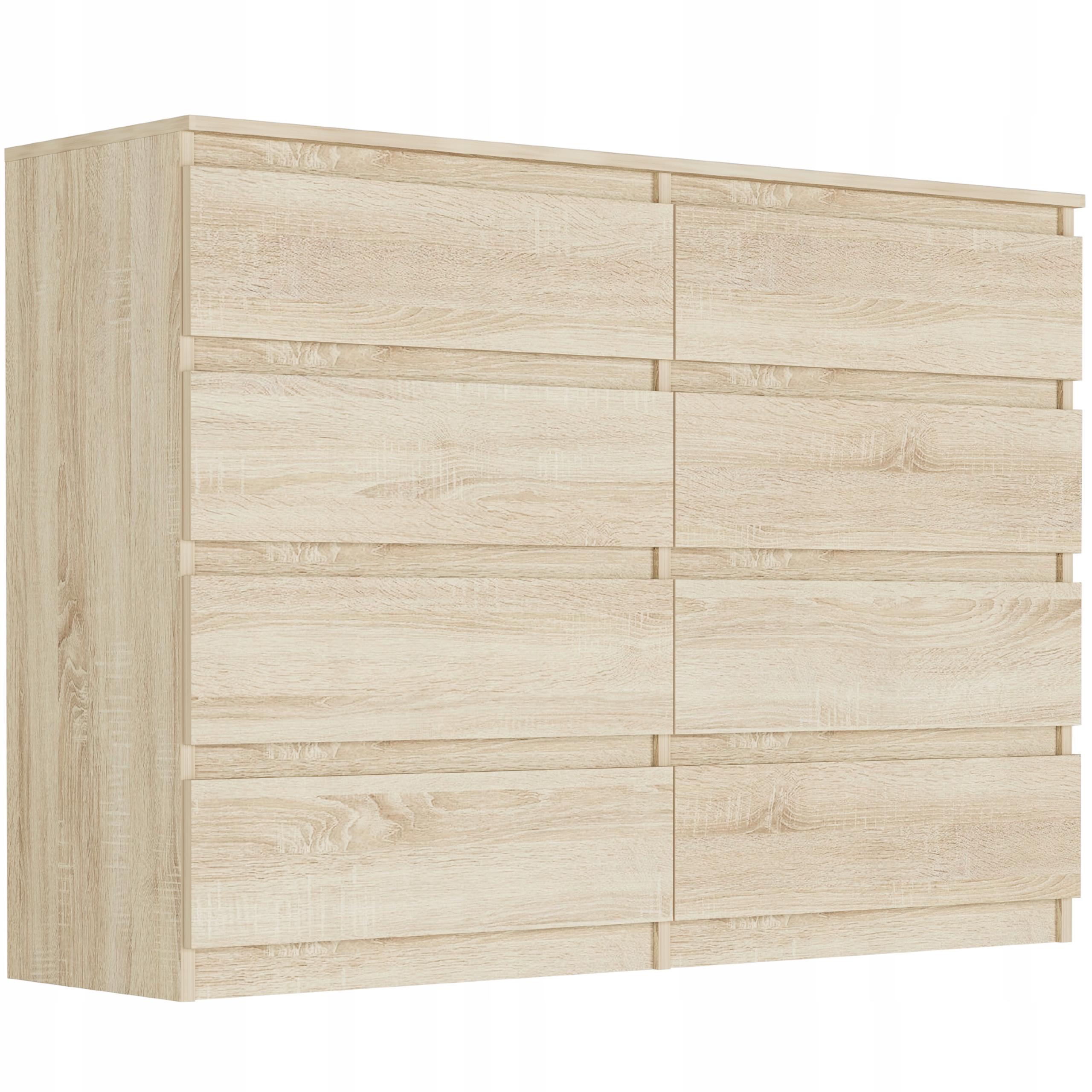 Nowoczesna KOMODA 140CM SZAFKA 8 SZUFLAD PL R-140-S8 SONOMA