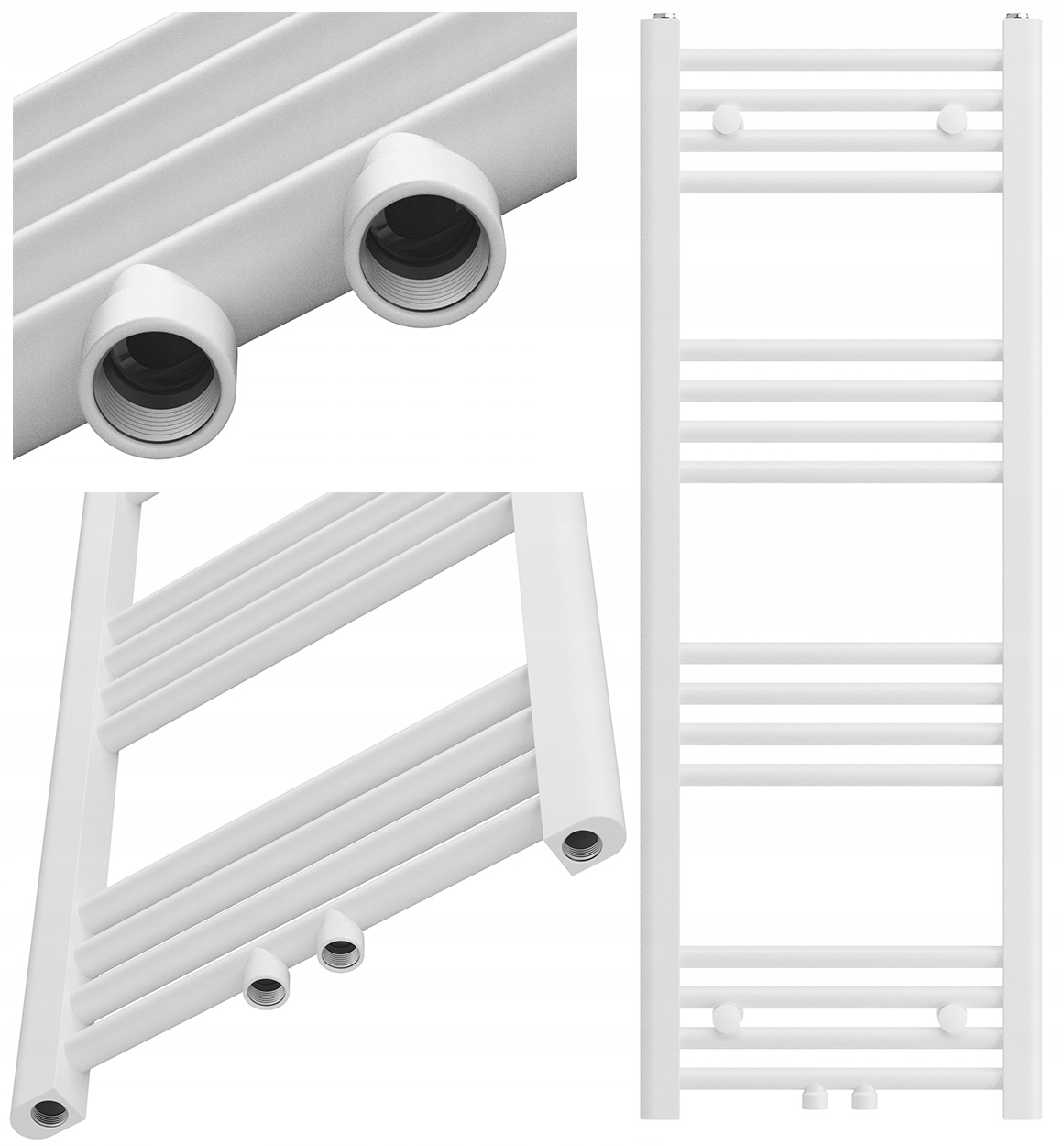 Biely Kúpeľňový Ohrievač Kaloryfer Moderný Rebríkový 110x40 cm Raven