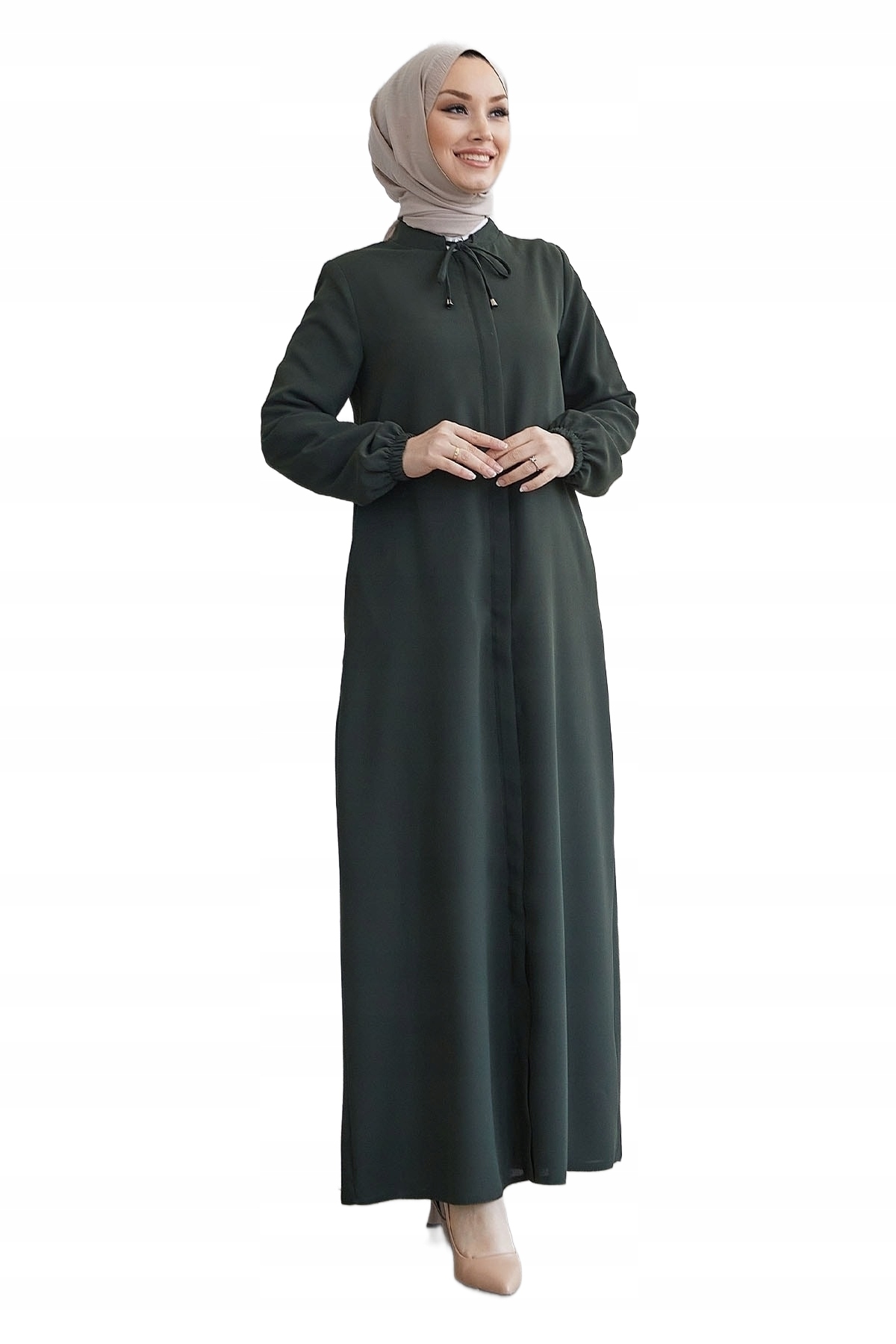 Tezpa Dlouhá Tunika Se Zavazováním U Stojáčku Tmavě Zeleň 42 Opa