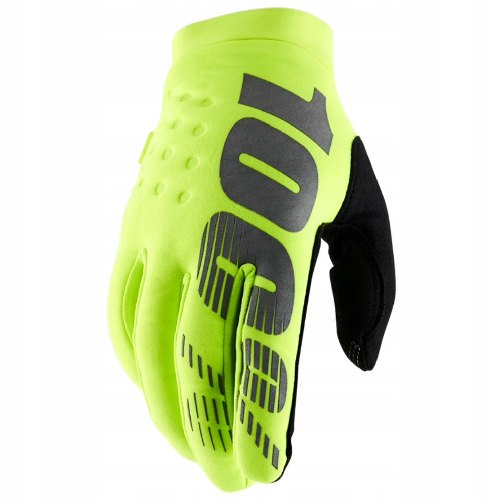 Rękawiczki 100% Na Crossa Brisker Ocieplane Fluo R. L