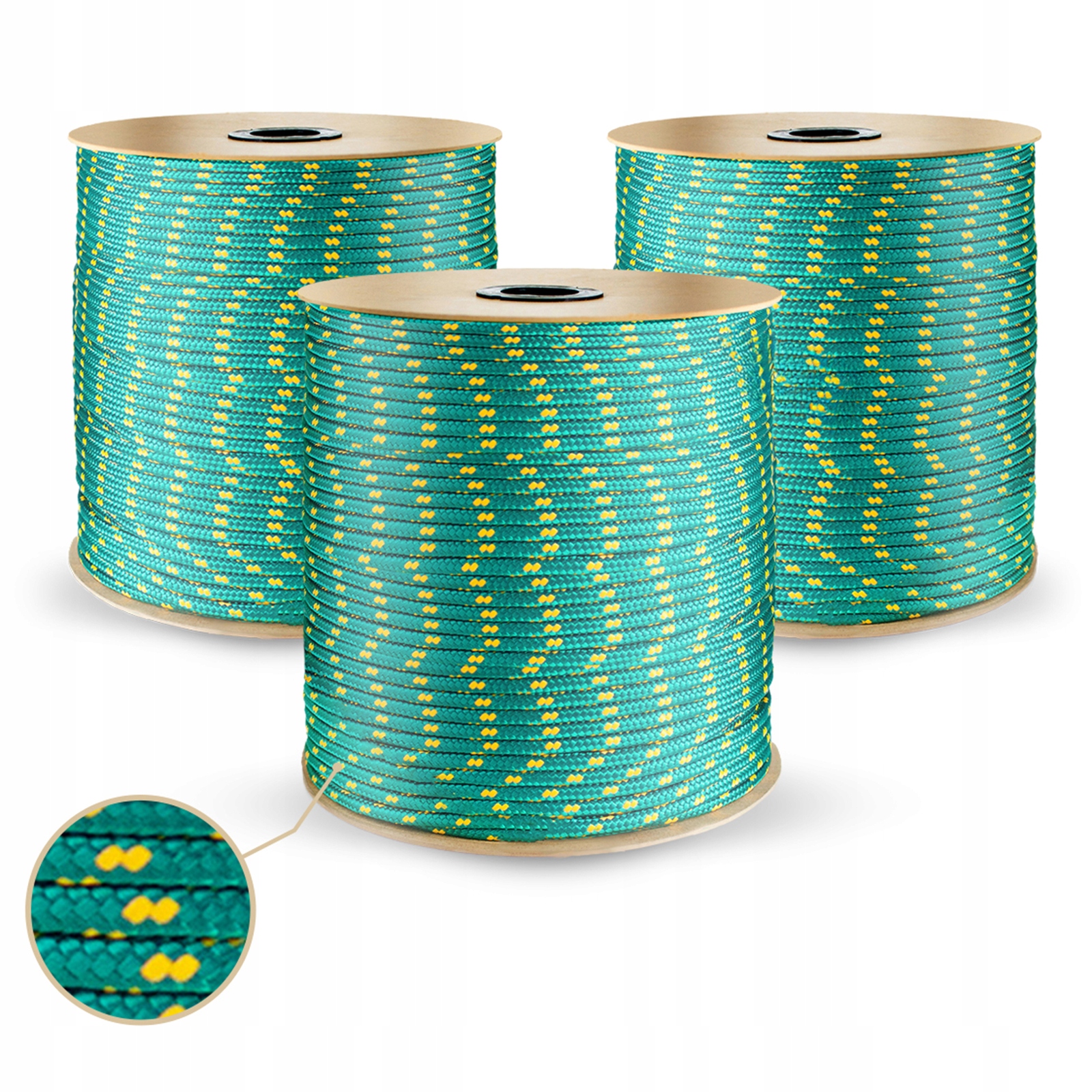 Lano polypropylenové pletené plachetní lano Zelené 6 mm 140 m