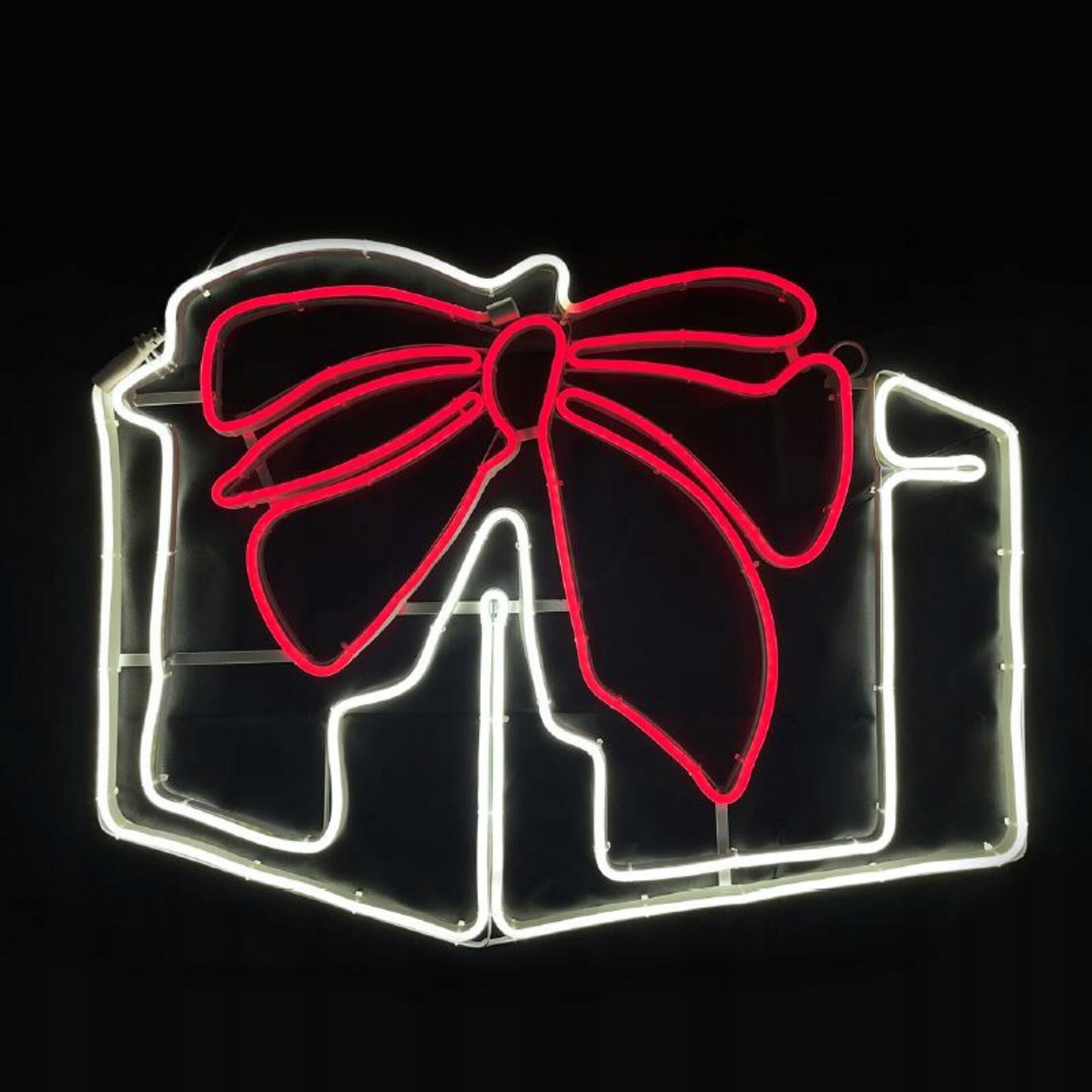Aca Lighting Vianočné dekorácie darček double neon 700 Led biela červená Flas