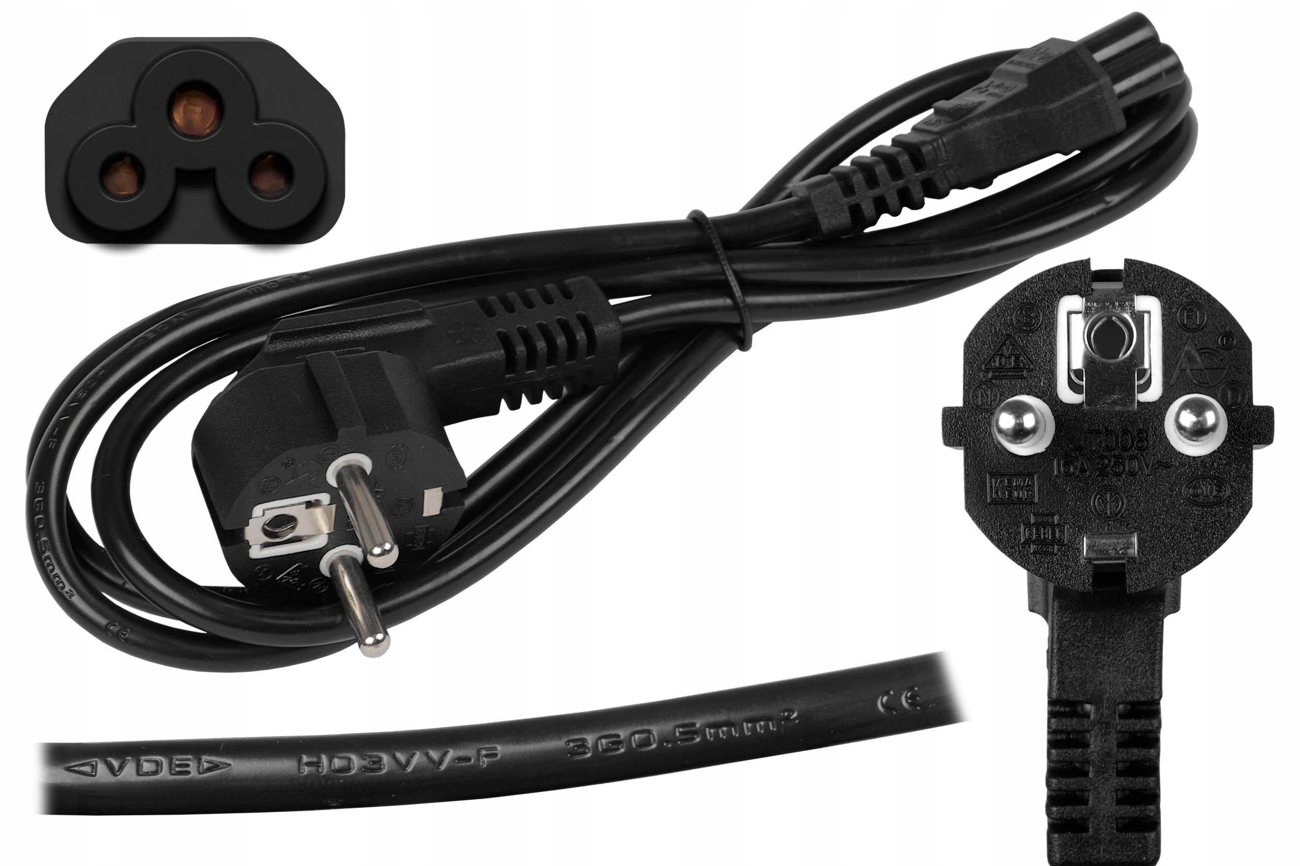 KABEL PRZEWÓD ZASILAJĄCY ZASILACZ KONICZYNKA DO LAPTOPA KOPMUTERA PC 1,5 M Marka Blow