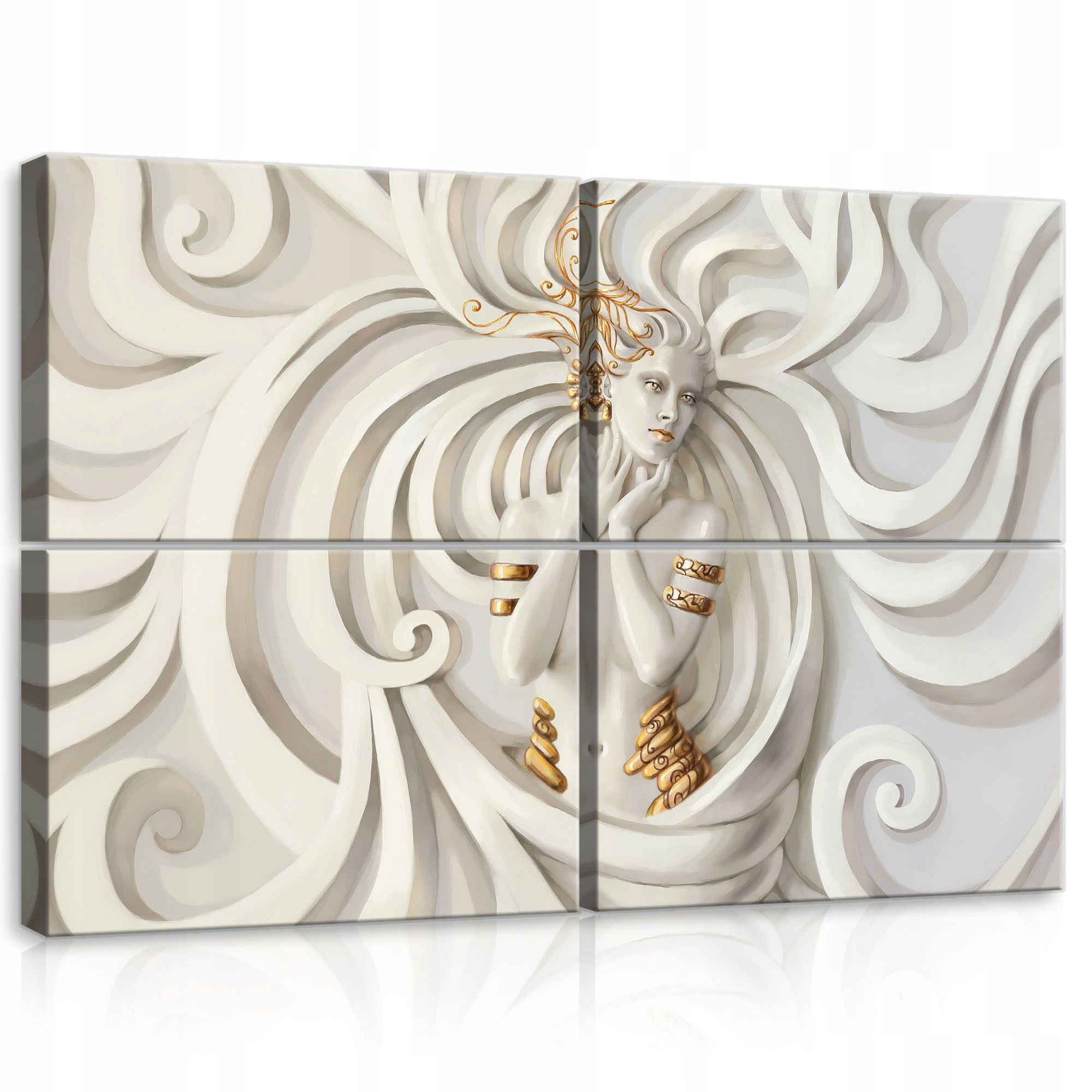 Obraz 120x80 modulárny abstrakcia zlato vlny žena dekorácia steny