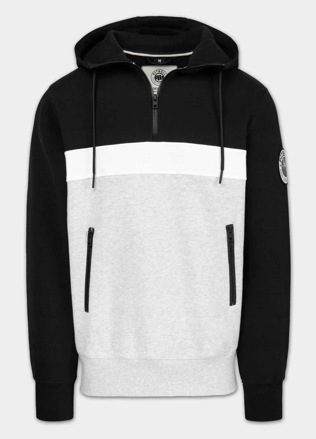 Pánská mikina s kapucí Pitbull Gibson Half Zip Klokanka Kapsy na zip