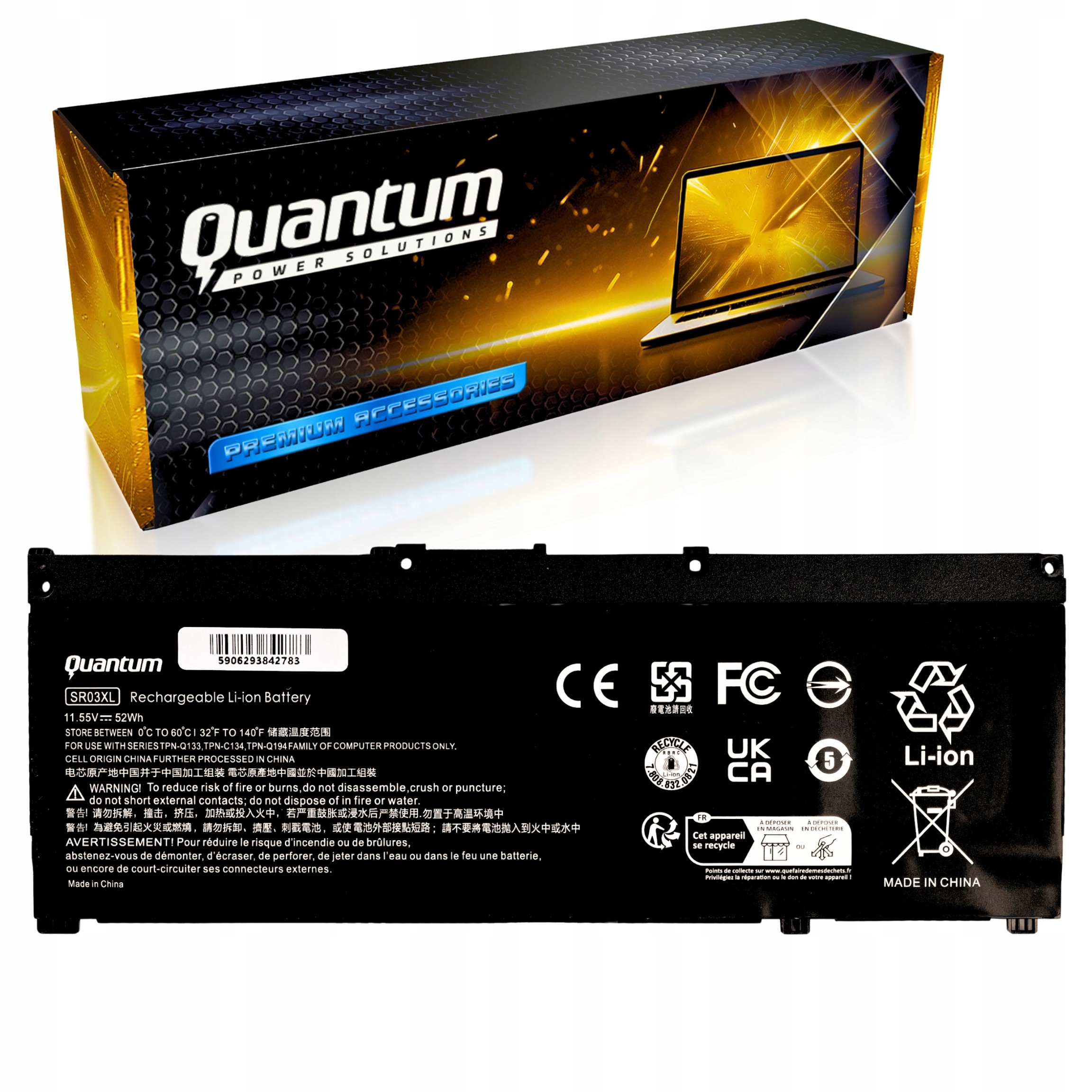 Baterie SR03XL pro Hp Pavilion Gaming 15 cx Omen 15 dc 17 cb Envy x360 15 17