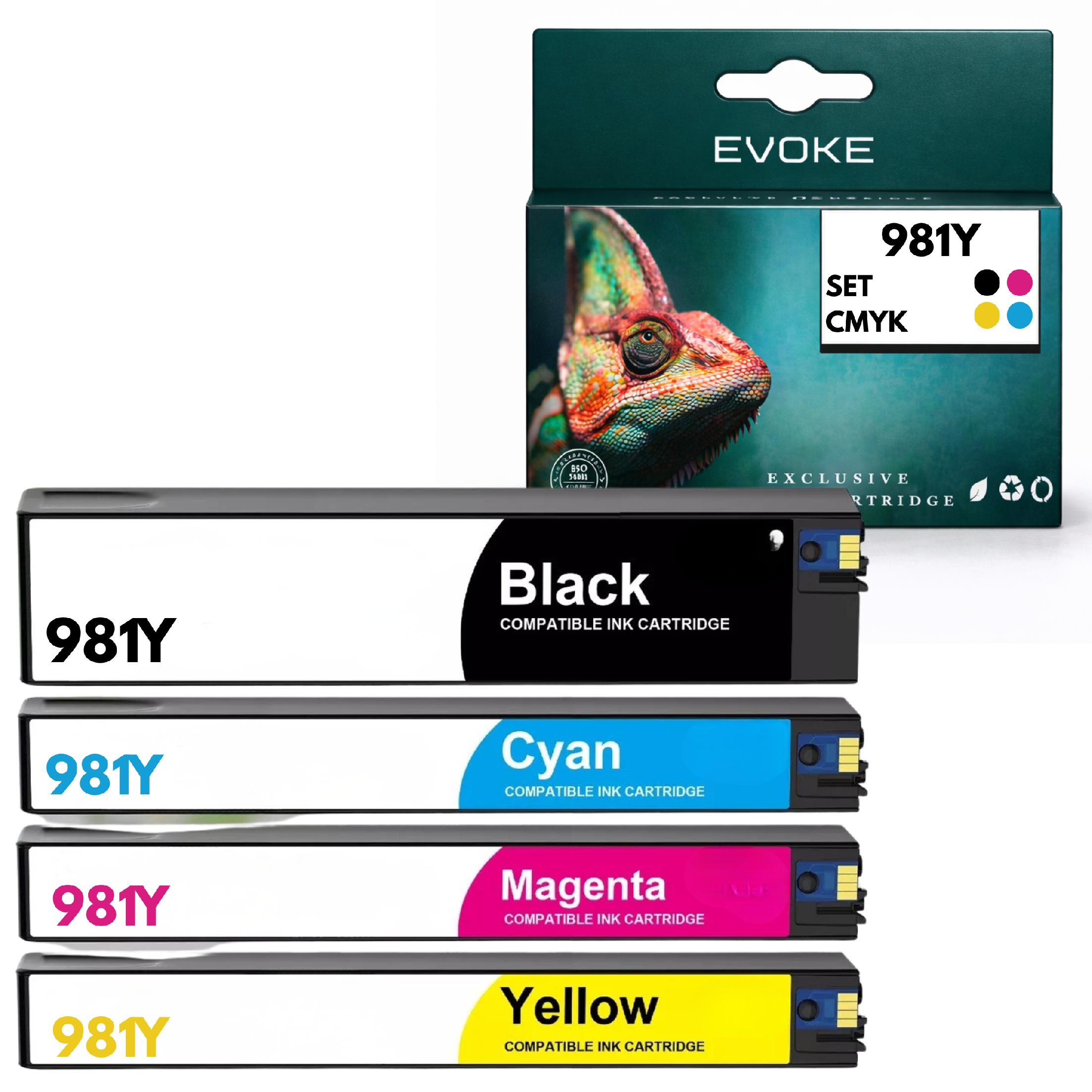 Evoke Inkoust pro Hp 981Y sada PageWide E55650 Mfp E58650 E58556 E58586