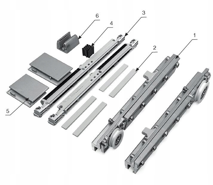 Akcesoria do systemu przesuwnego drzwi do szkła zestaw TS-MP80SET Na