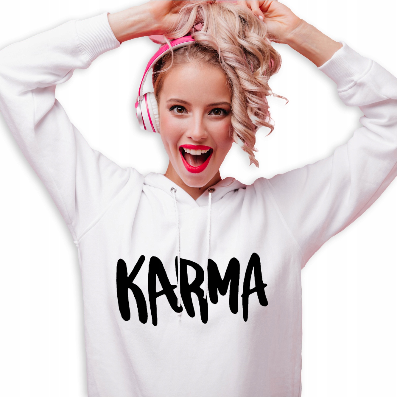 Mikina S Kapucí Hoodie Bílá jako Dárek pro kamarádku Bestie Karma Vel M